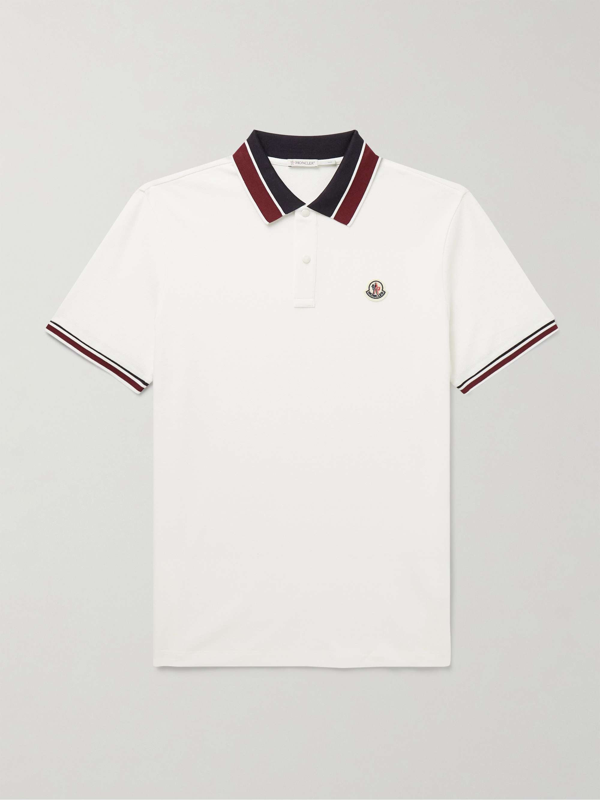 Logo-Appliquéd Contrast-Tipped Cotton-Piqué Polo Shirt hero visual