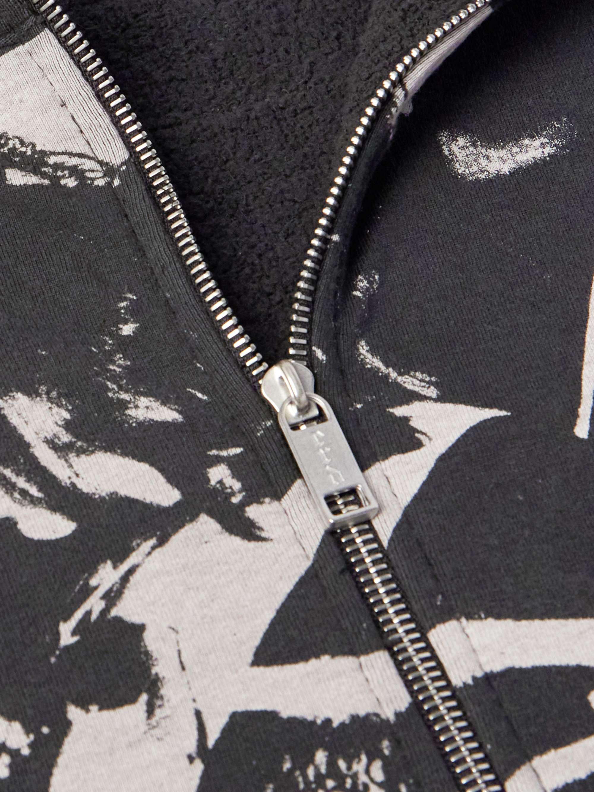 Oversized Printed Cotton-Jersey Zip-Up Hoodie view