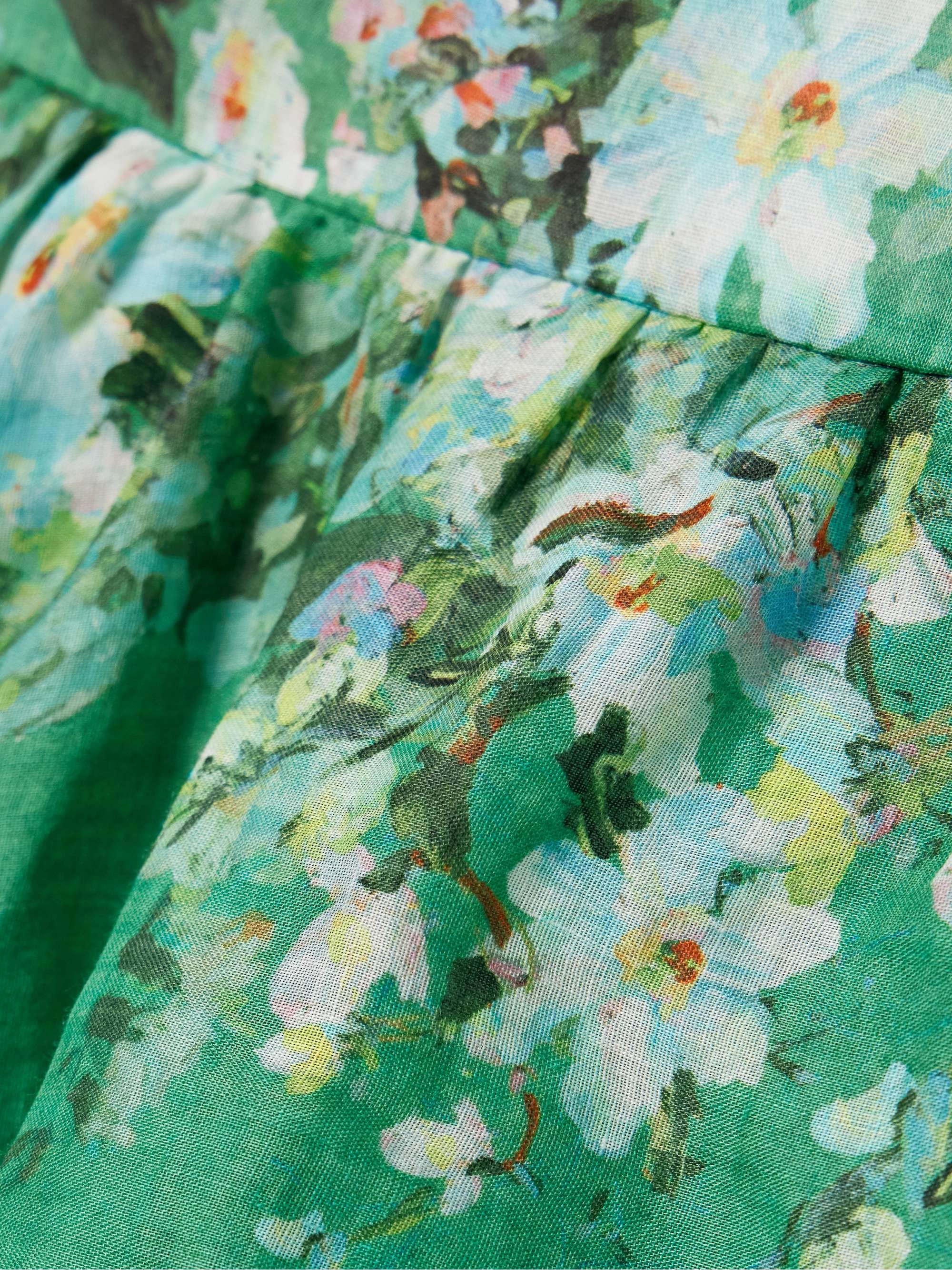 Everley tiered floral-print ramie maxi skirt view