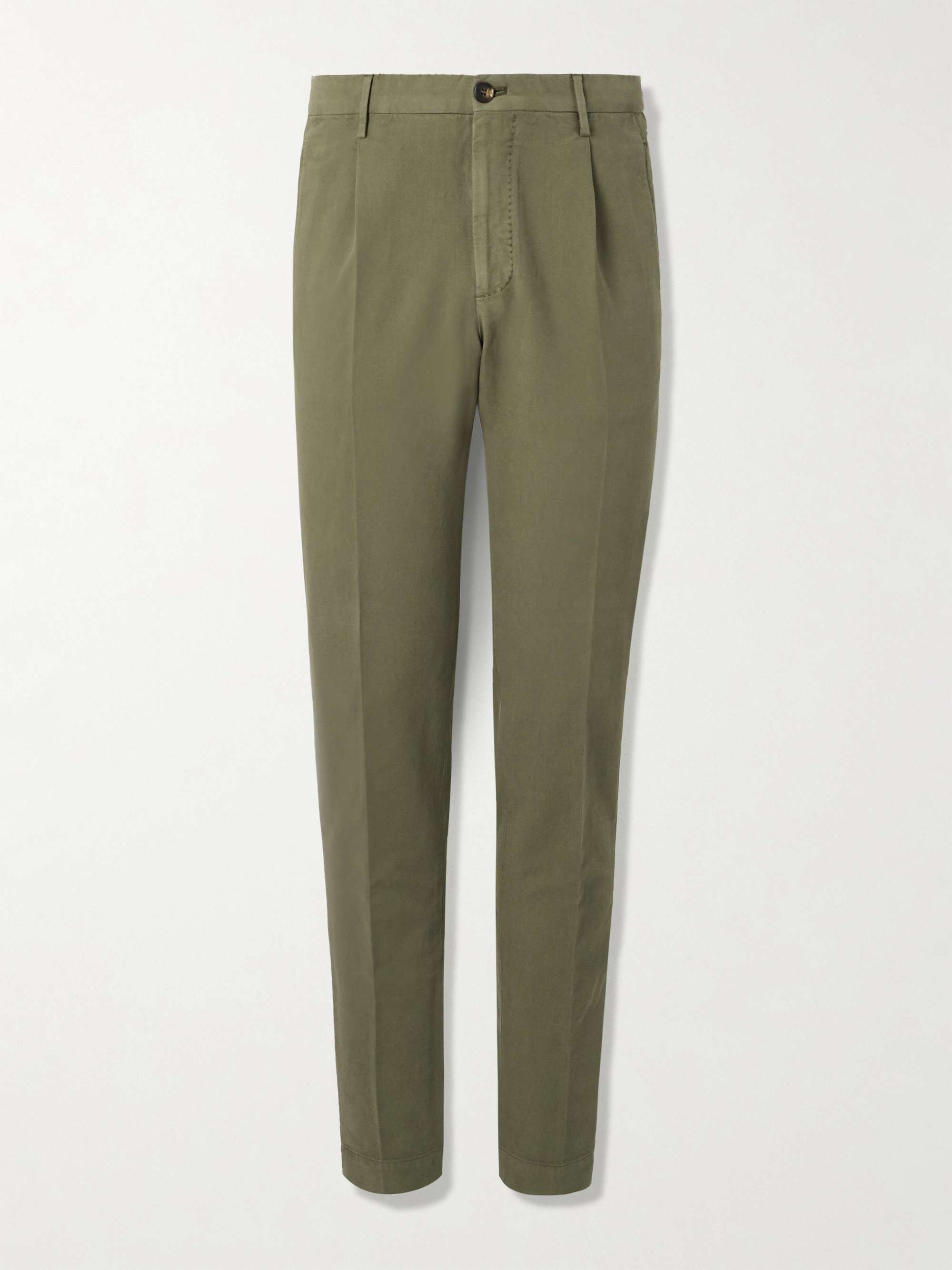Venezia 1951 Straight-Leg Pleated Stretch-Cotton Trousers hero visual
