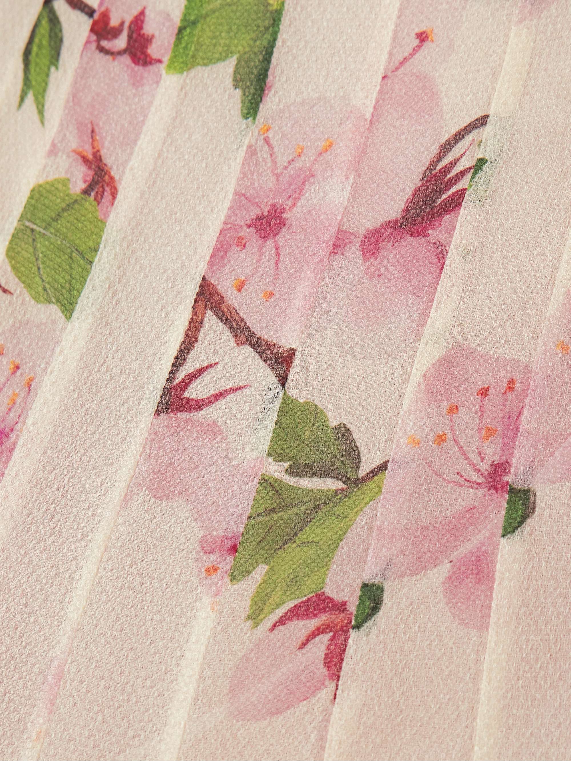 Pleated floral-print silk-blend organza gown view