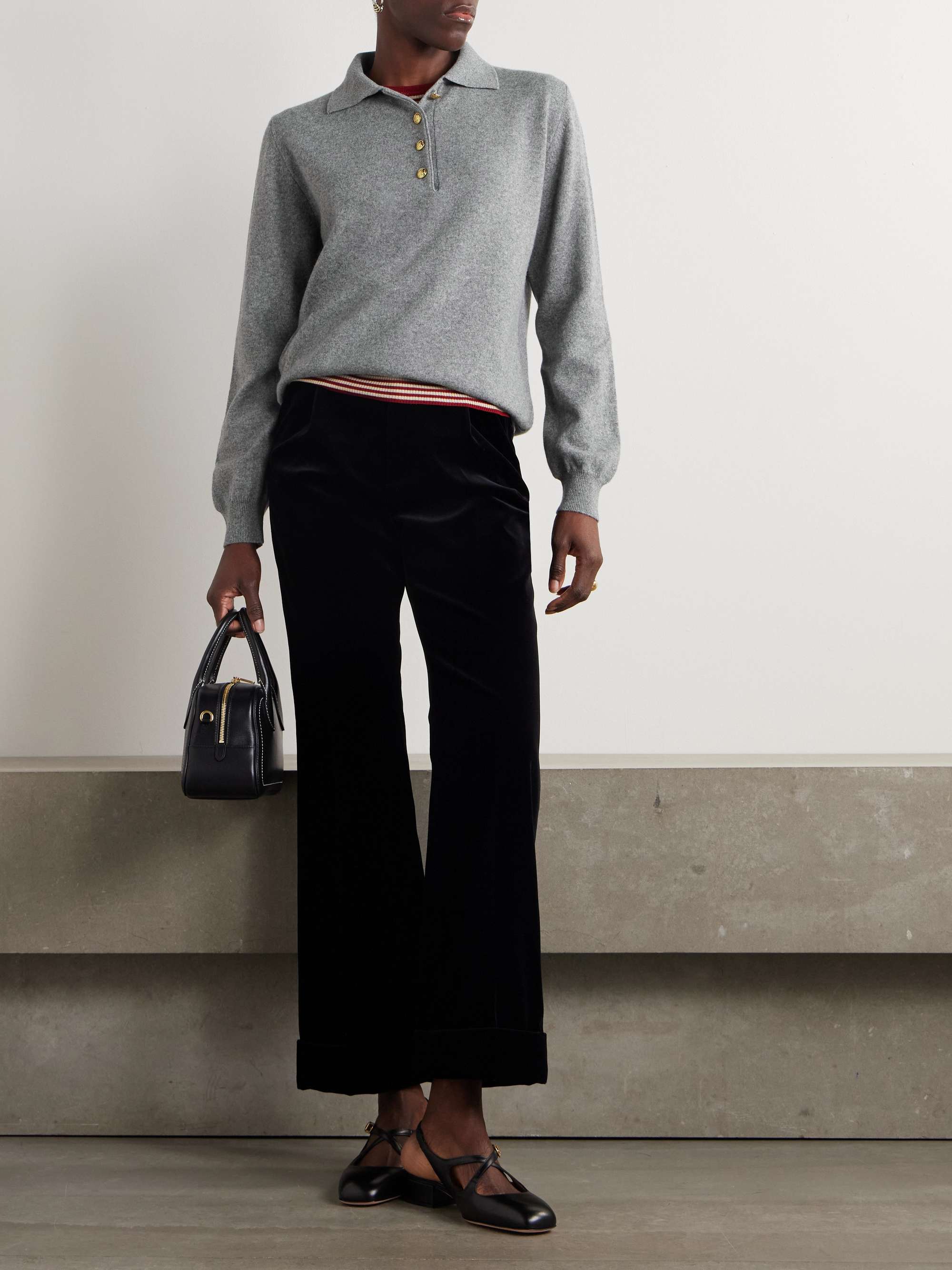 Highland wool and cashmere-blend polo sweater view