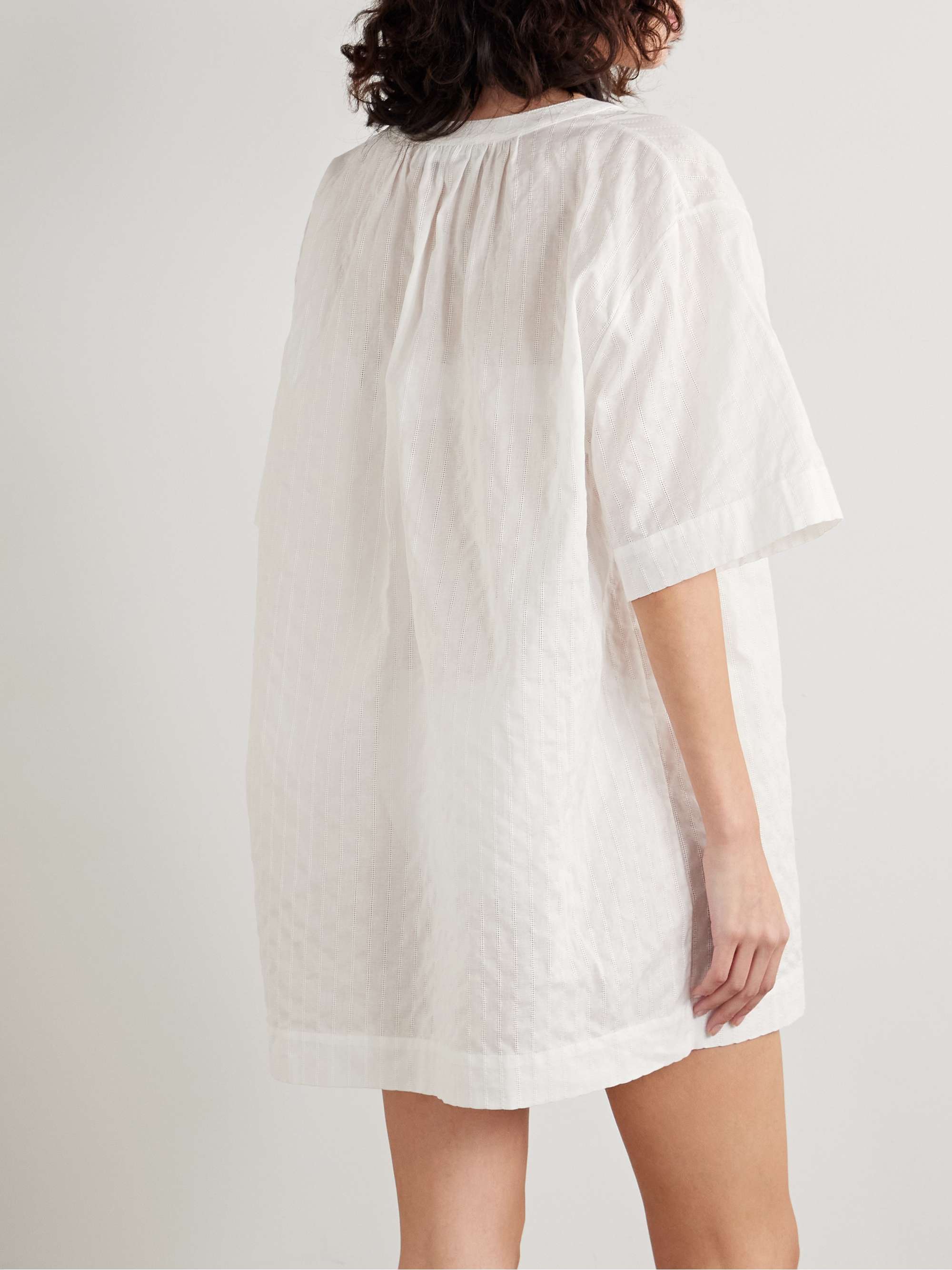 Crochet-trimmed organic cotton-voile mini dress view