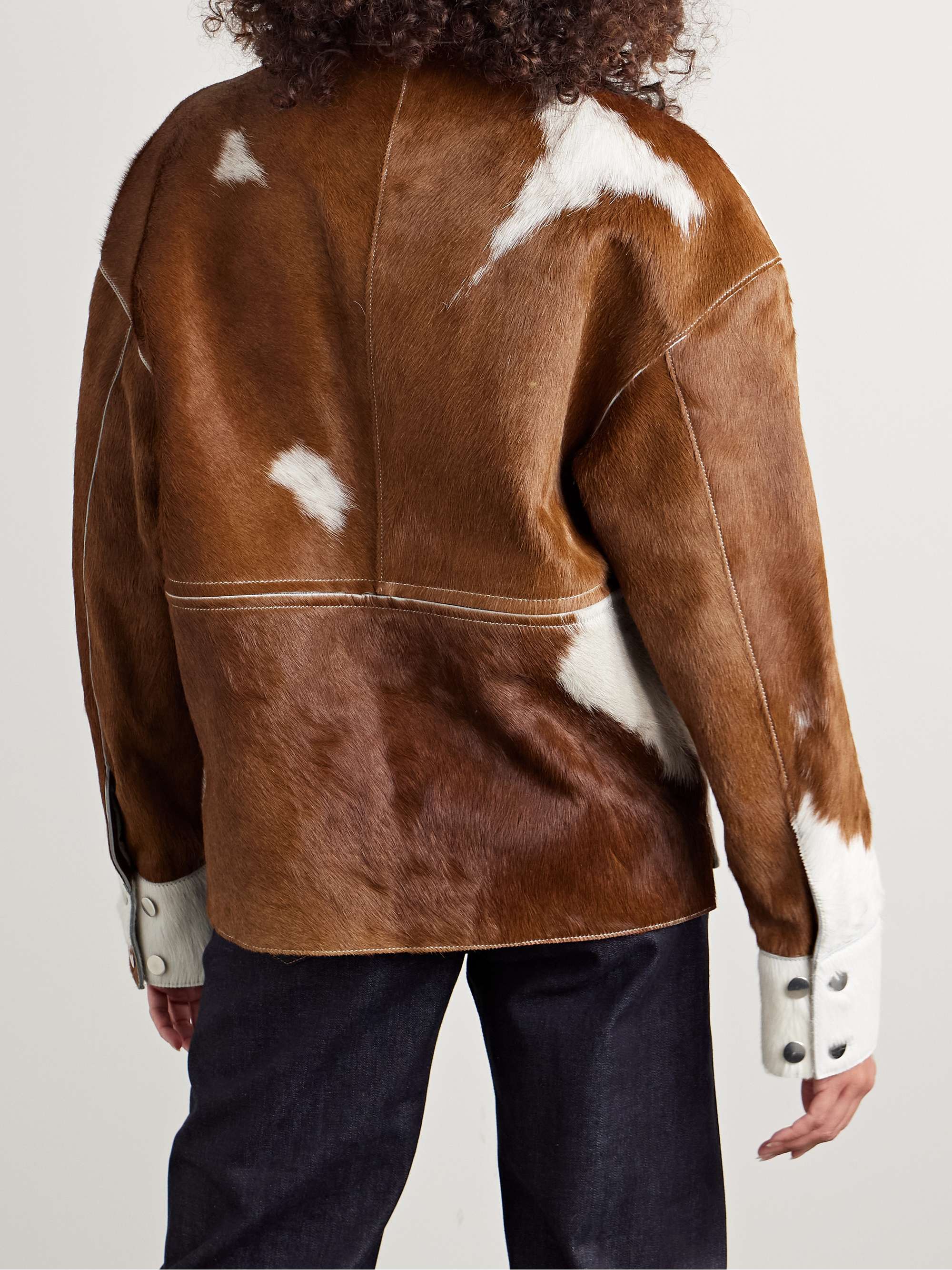 Highlands convertible paneled calf hair jacket view