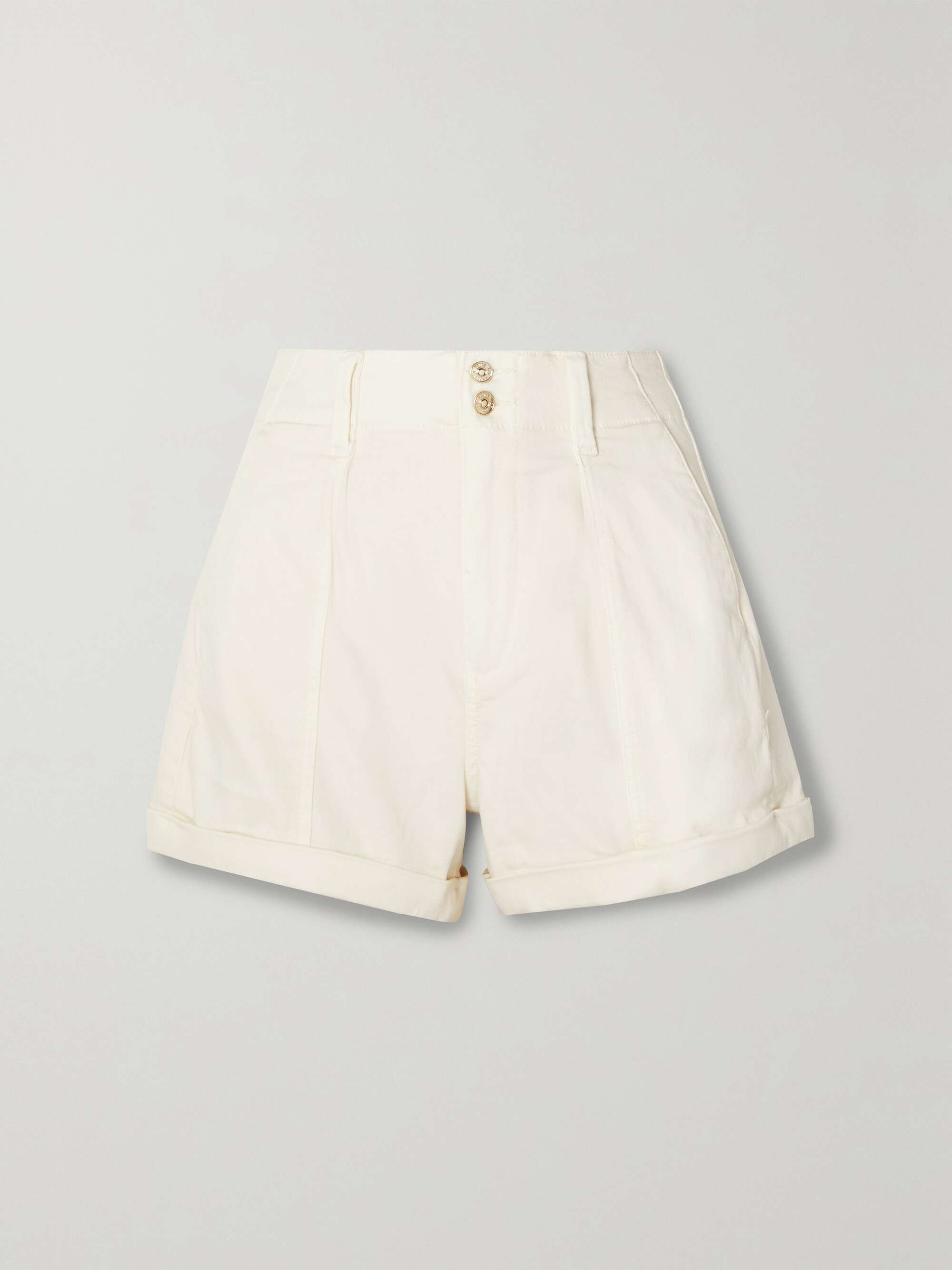 Brooklyn pleated stretch-denim shorts hero visual
