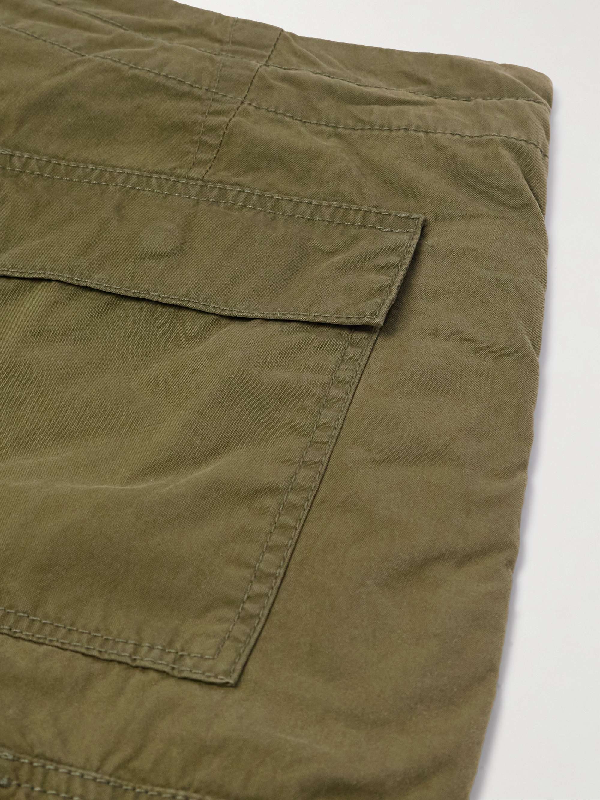 Wide-Leg Cotton-Blend Drawstring Cargo Trousers view
