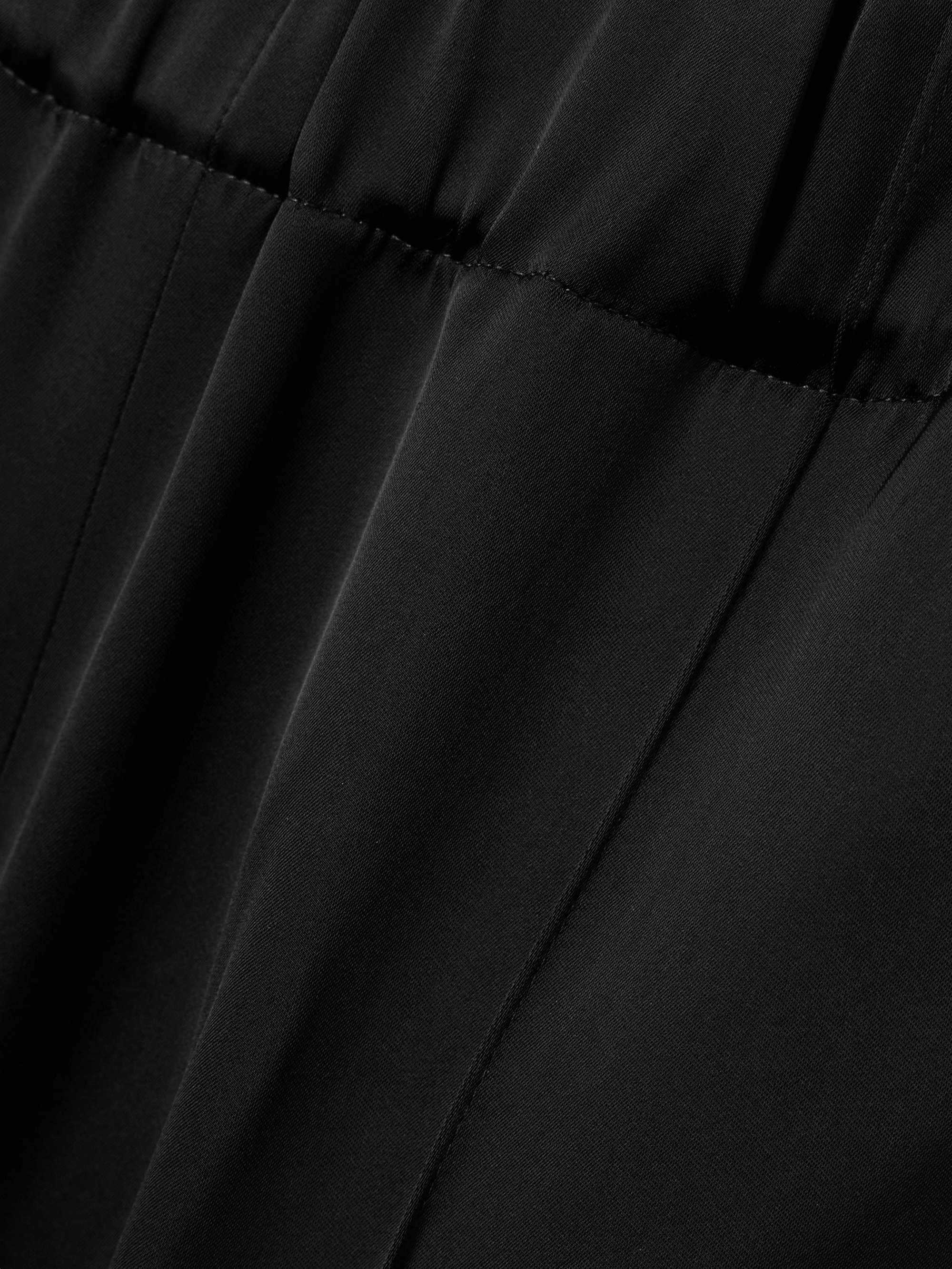 Pleated satin straight-leg track pants view