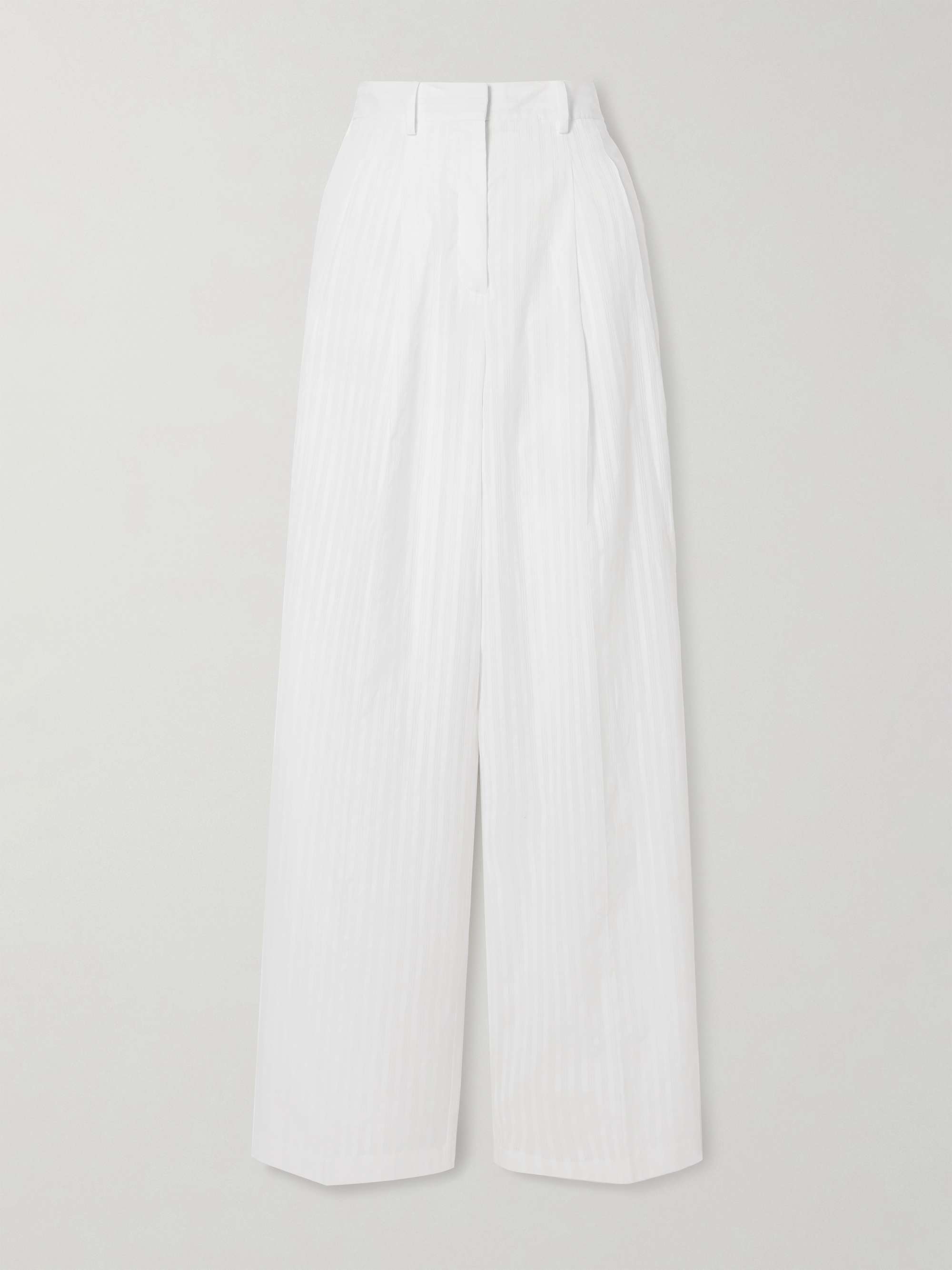 Pleated cotton-jacquard wide-leg pants hero visual