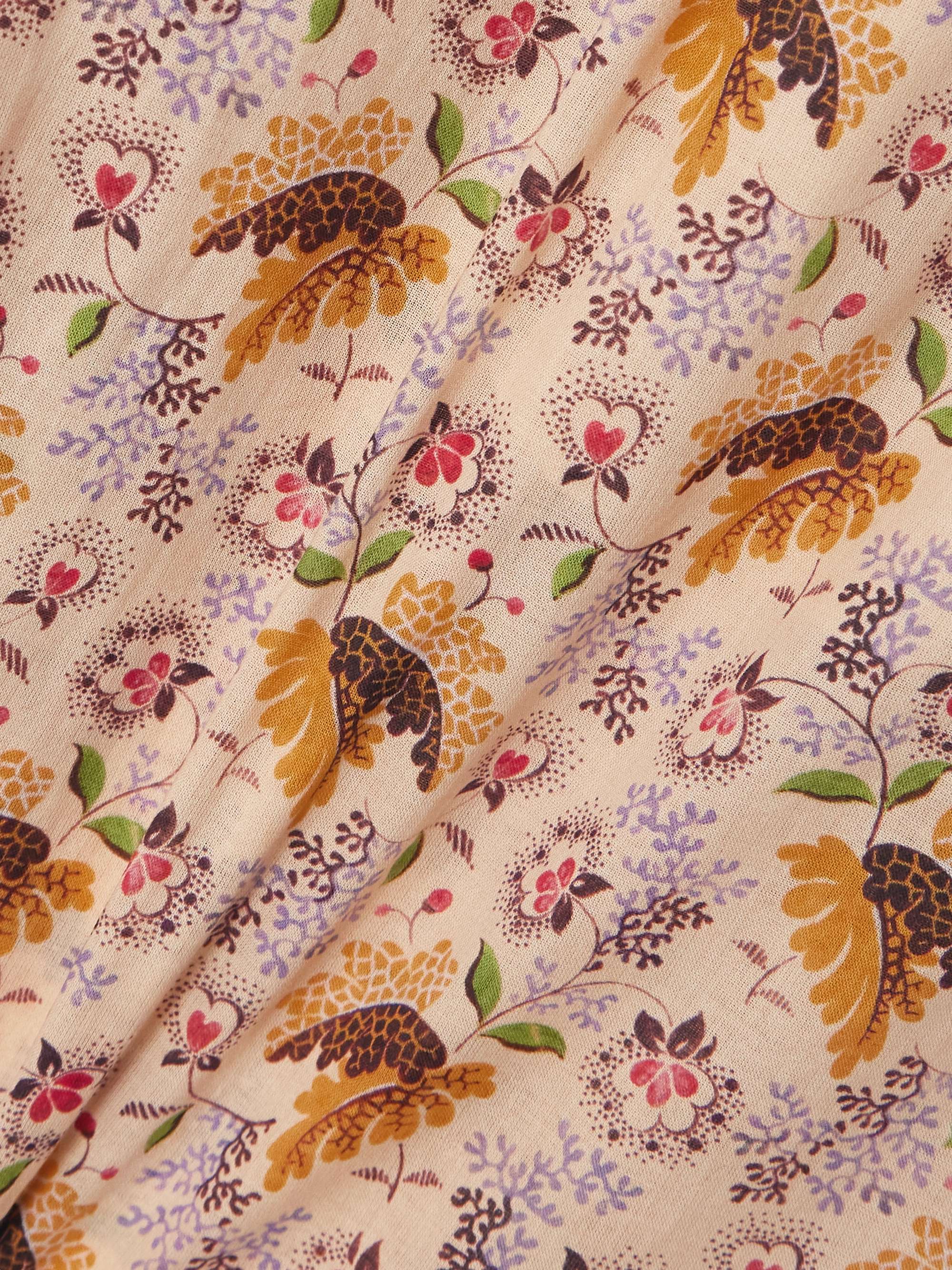 Floral-print cotton-muslin pants view