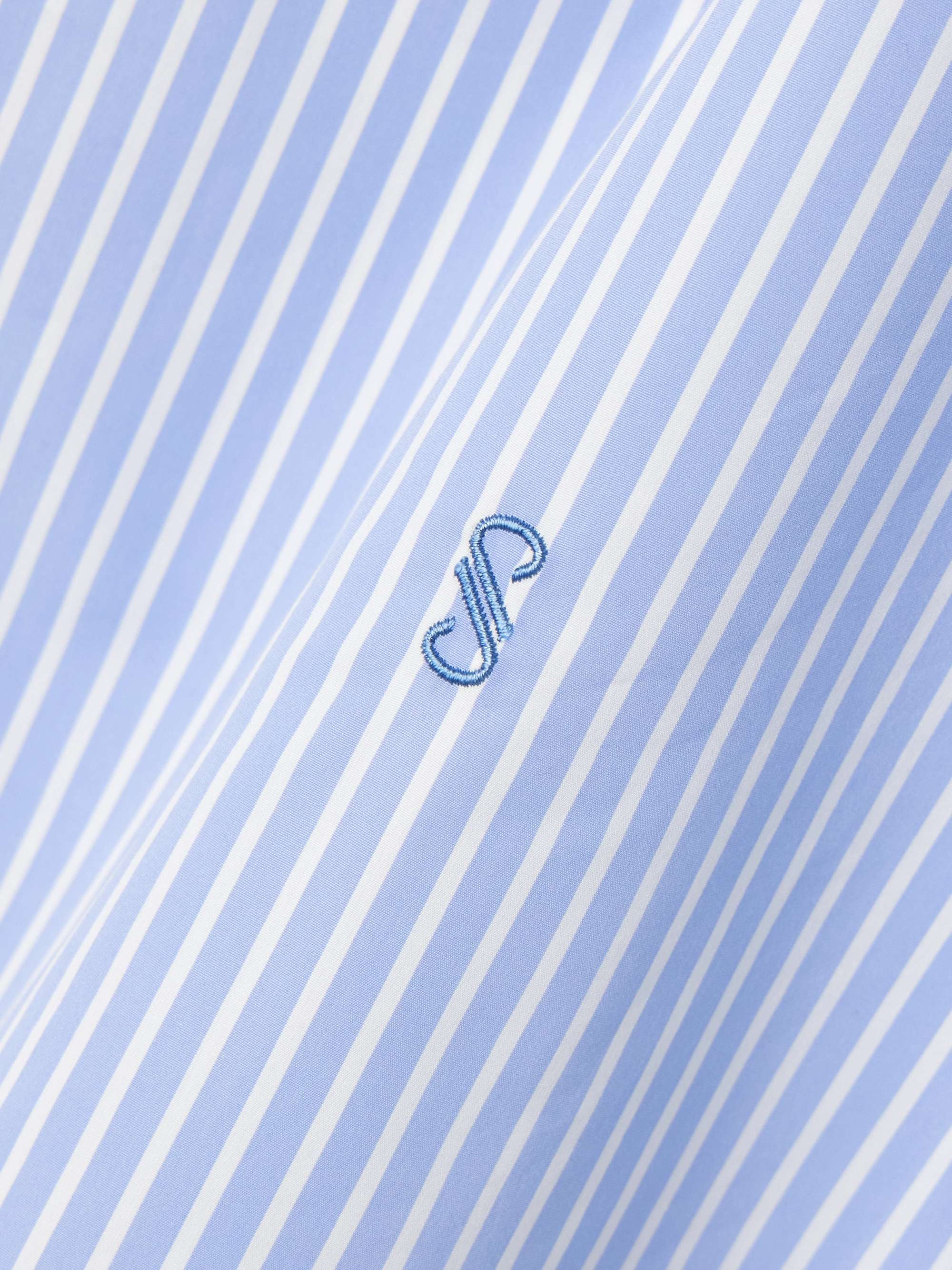 Hunter striped cotton and silk-blend poplin shirt view