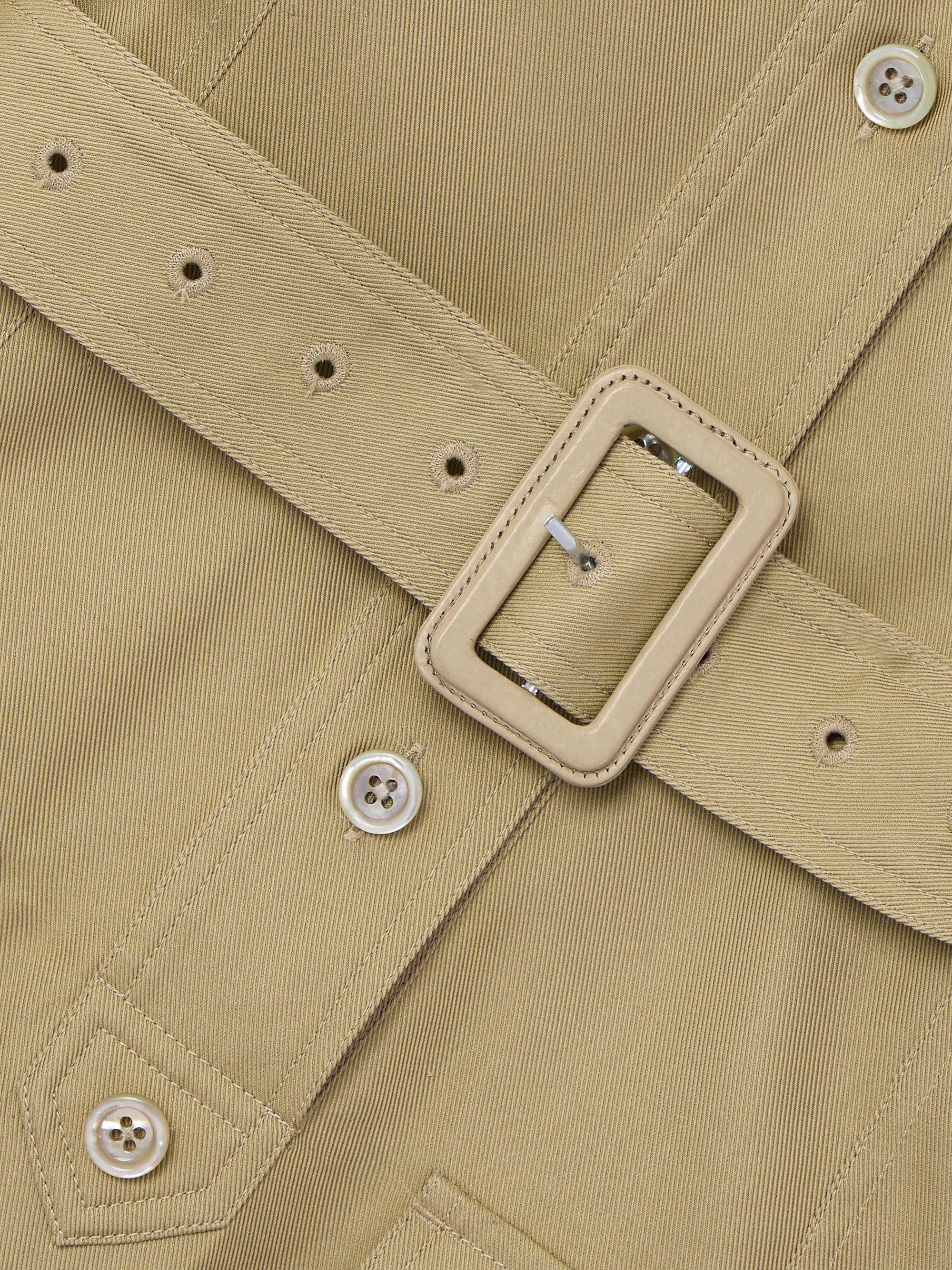 Belted cotton and silk-blend twill mini dress view