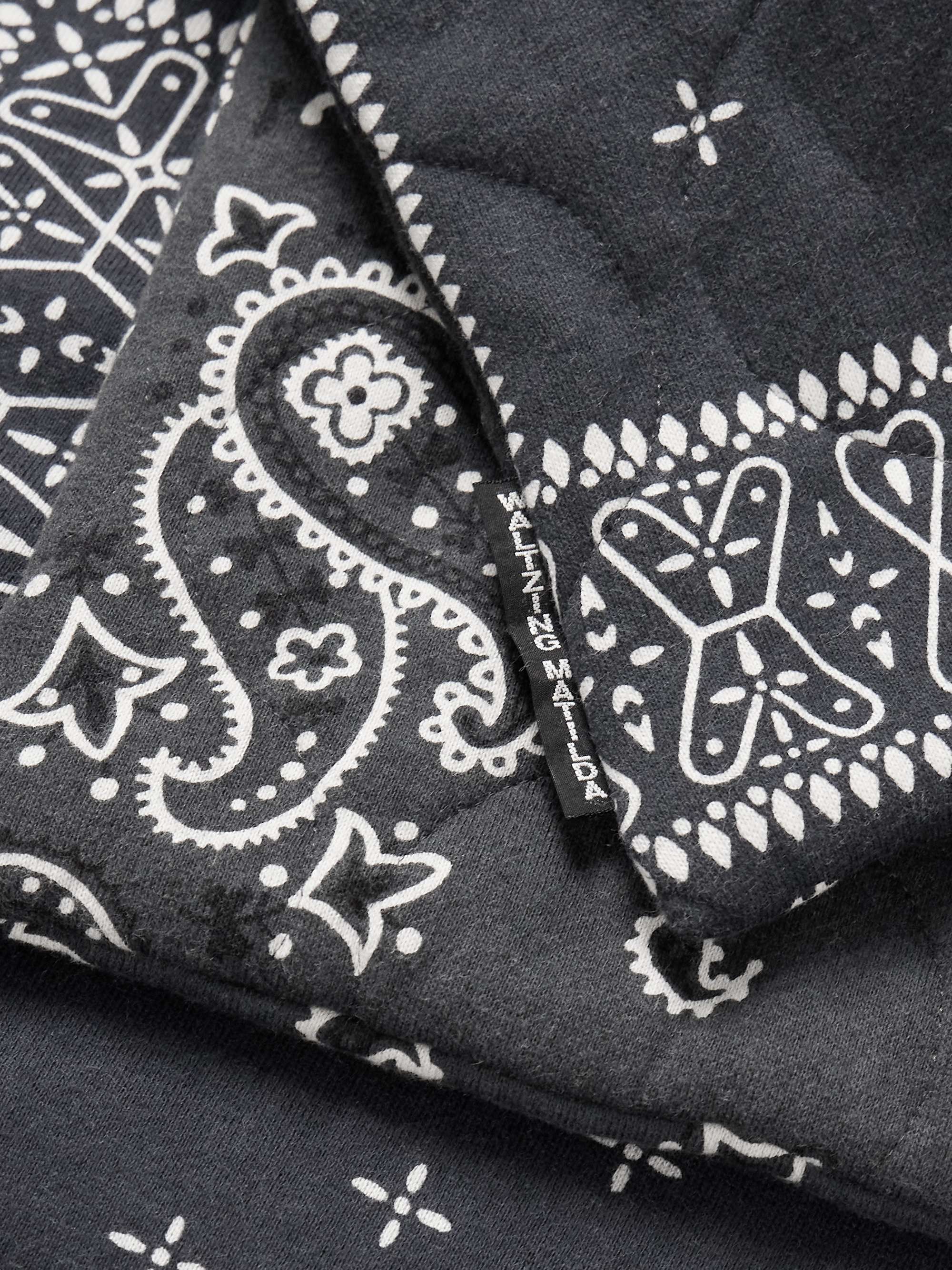 Tie-Detailed Quilted Bandana-Print Cotton-Jersey Hoodie view