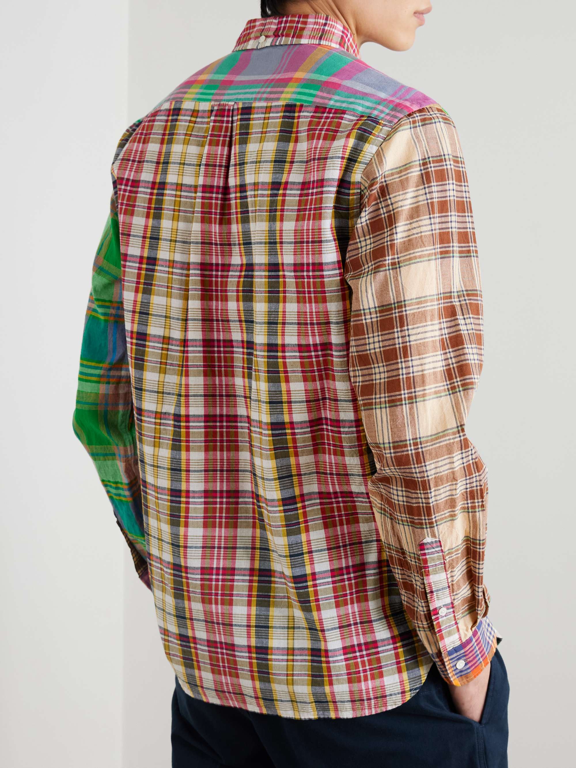 Patchwork Checked Cotton-Madras Shirt view