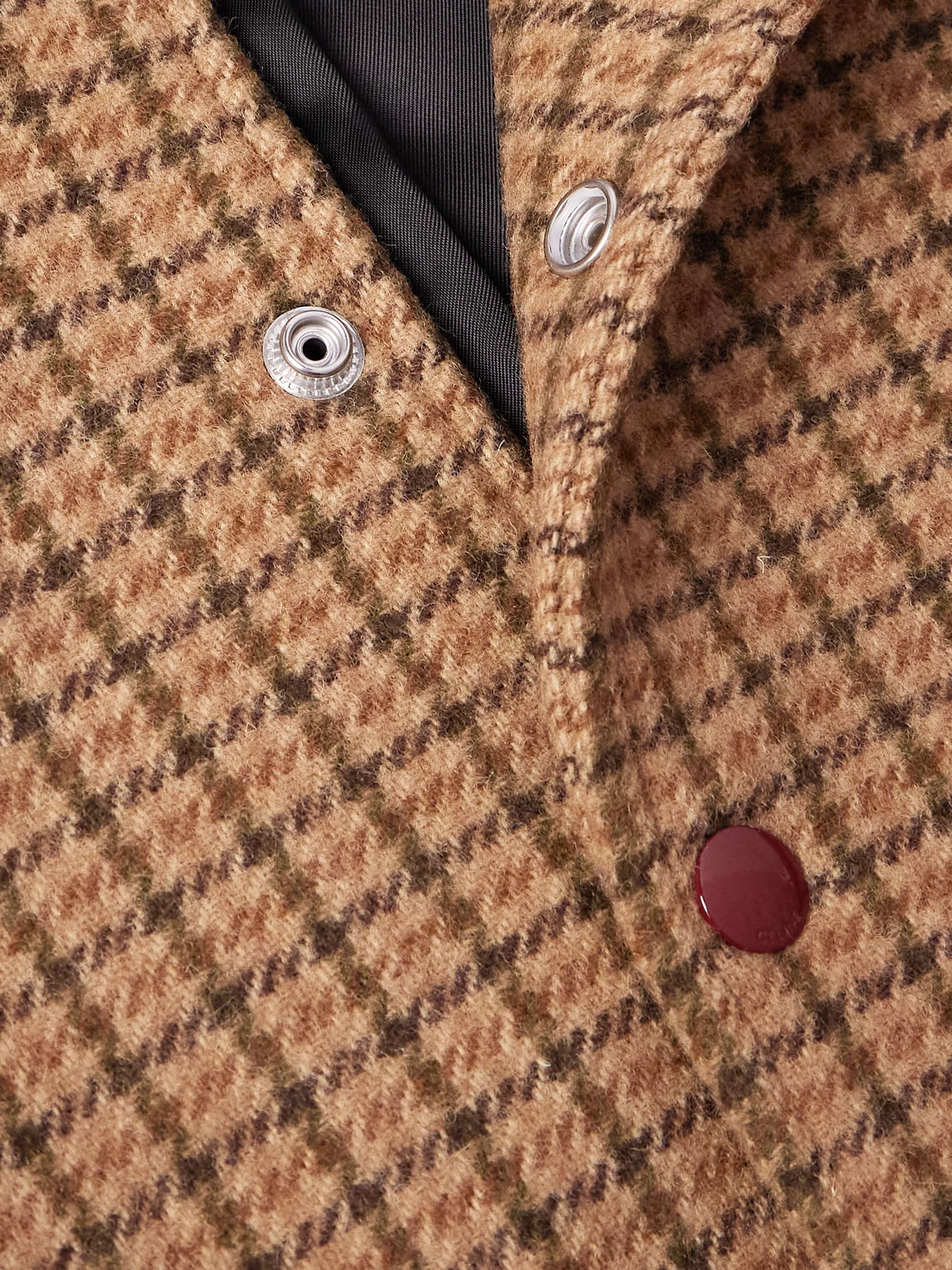 Logo-Embroidered Checked Wool Bomber Jacket view