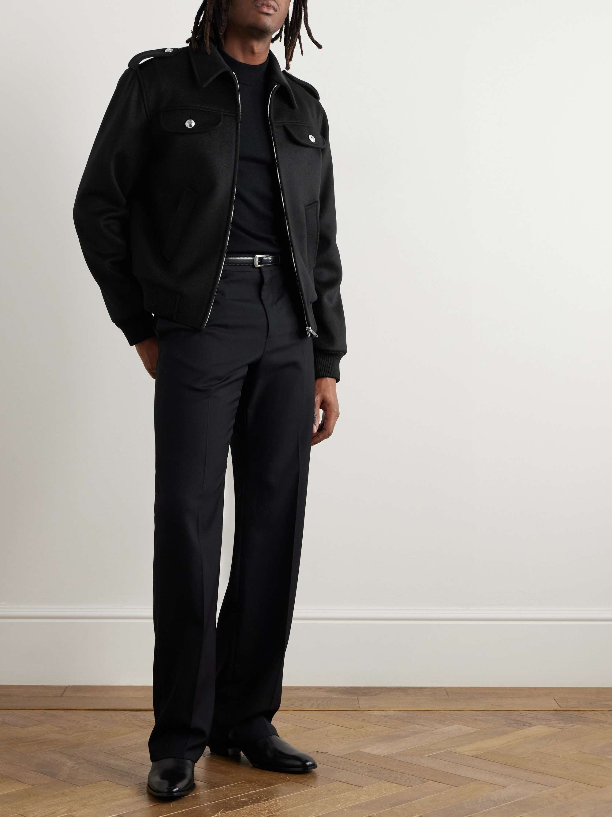Embellished Cashmere Bomber Jacket view
