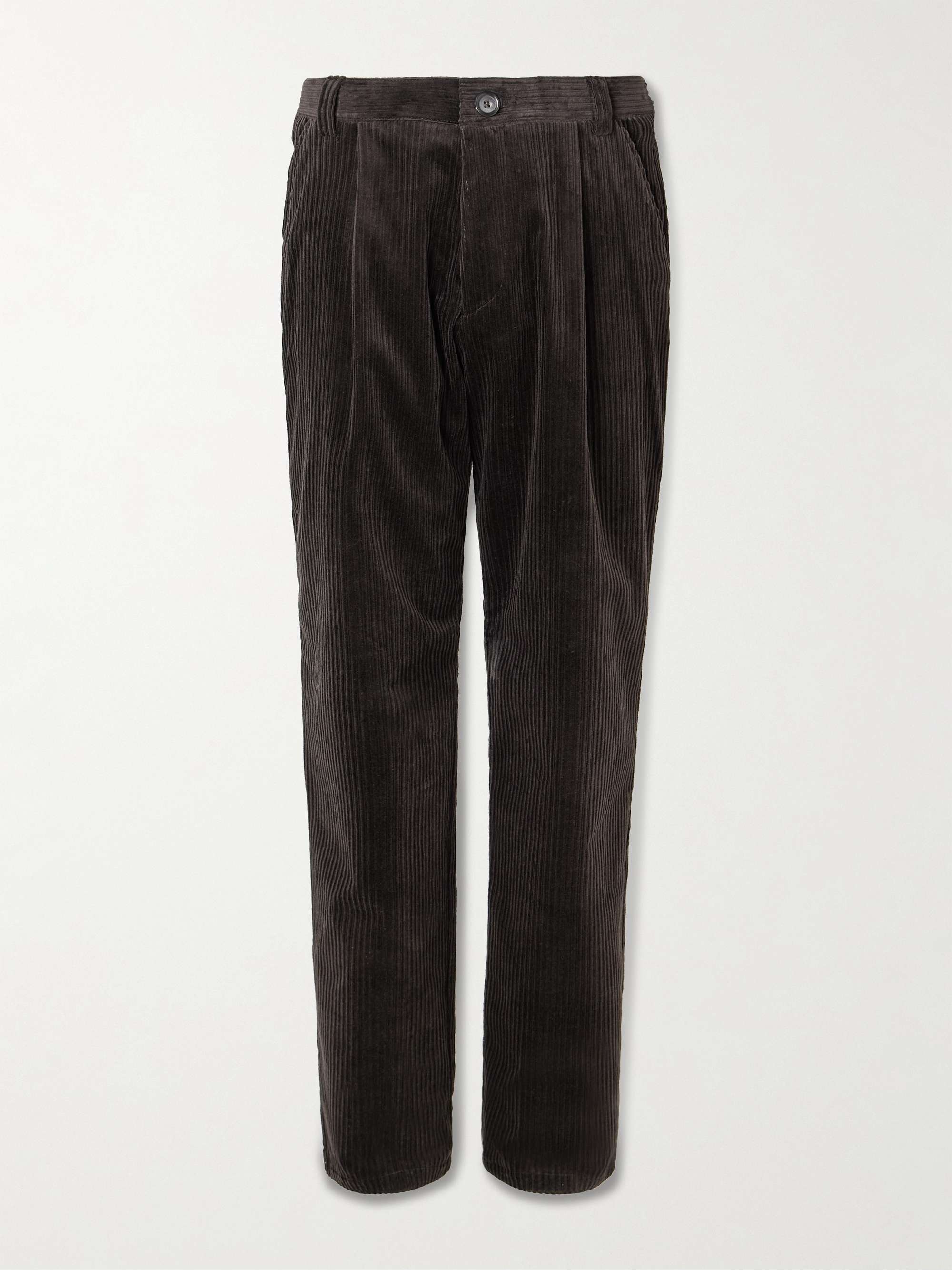 Morton Straight-Leg Pleated Cotton-Blend Corduroy Trousers hero visual