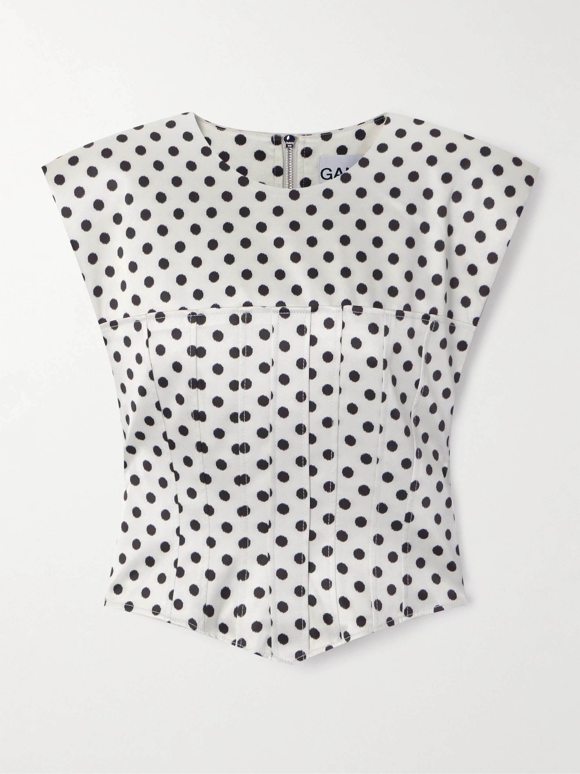 Polka-dot satin corset top hero visual