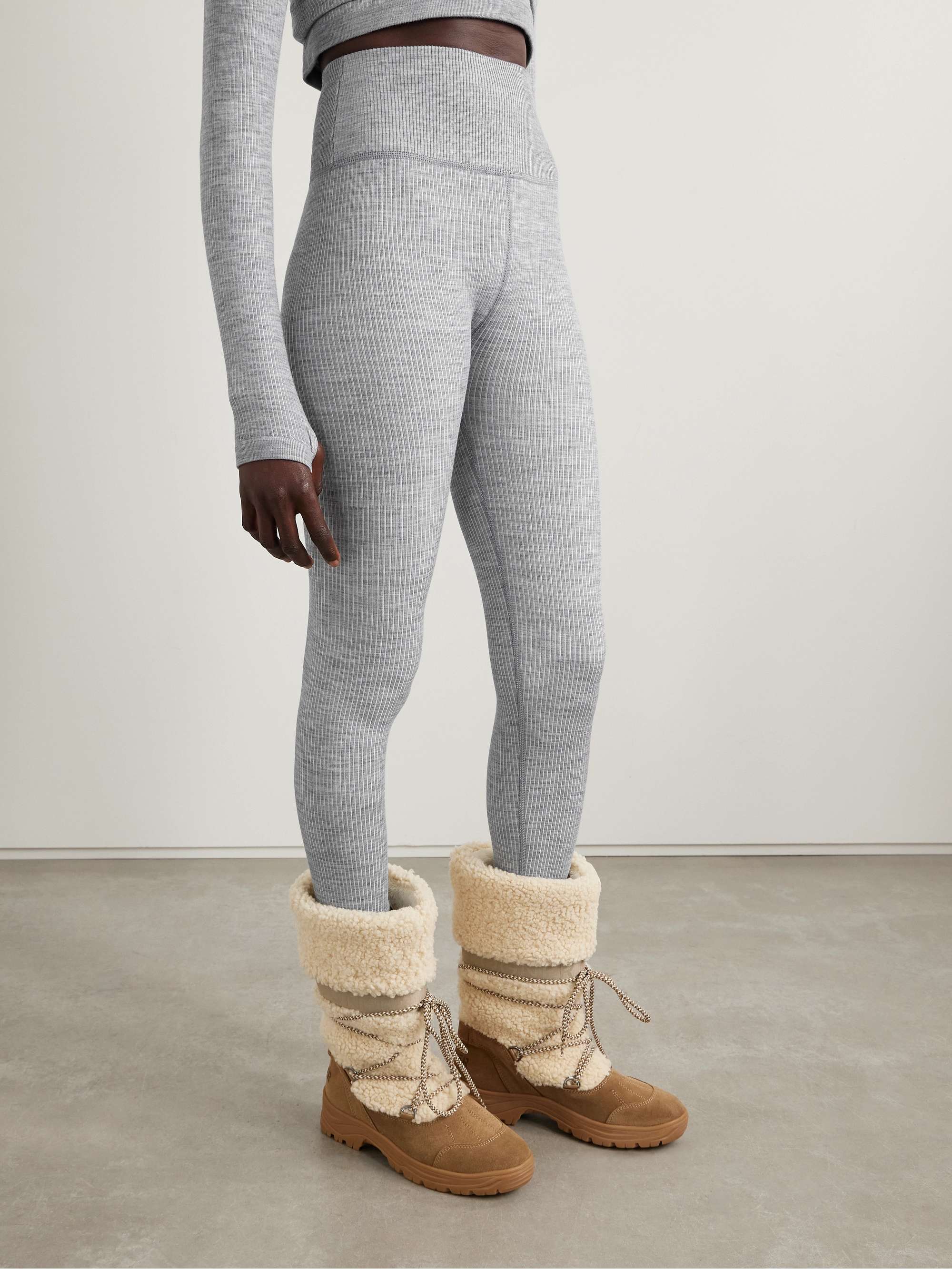 Stowe ribbed wool-blend leggings view