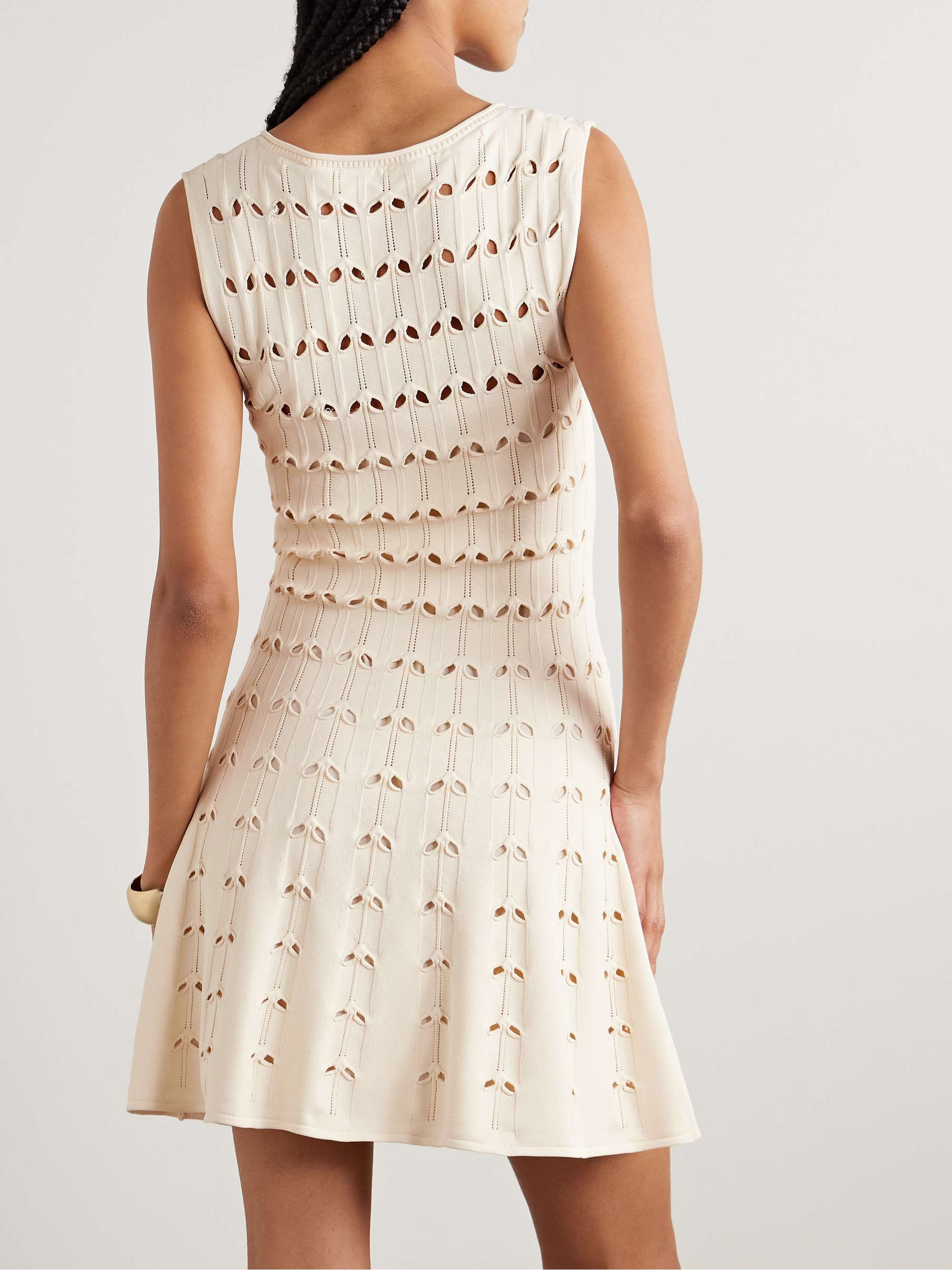 Rhiannon cutout pointelle-knit cotton-blend mini dress view