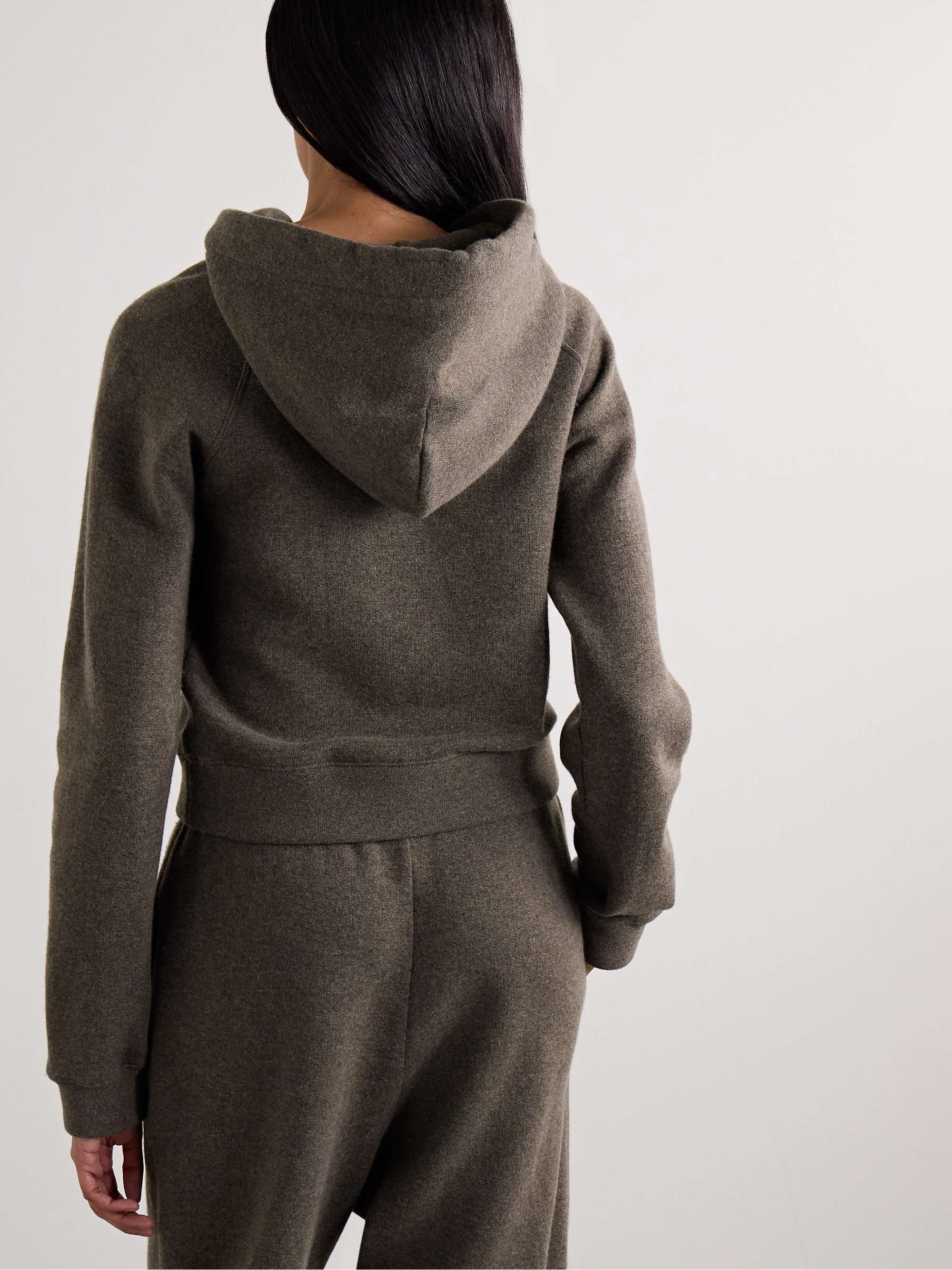 Timmi mélange cashmere and cotton-blend hoodie view