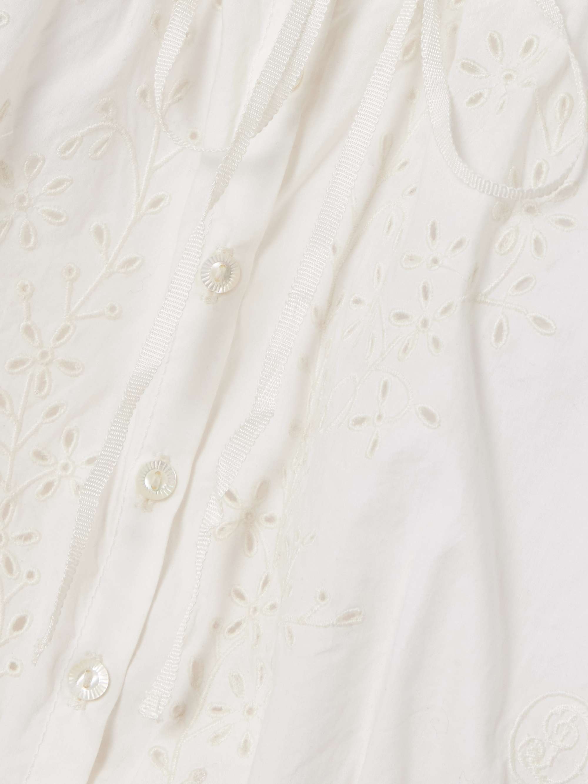 Traveler cropped broderie anglaise organic cotton top view