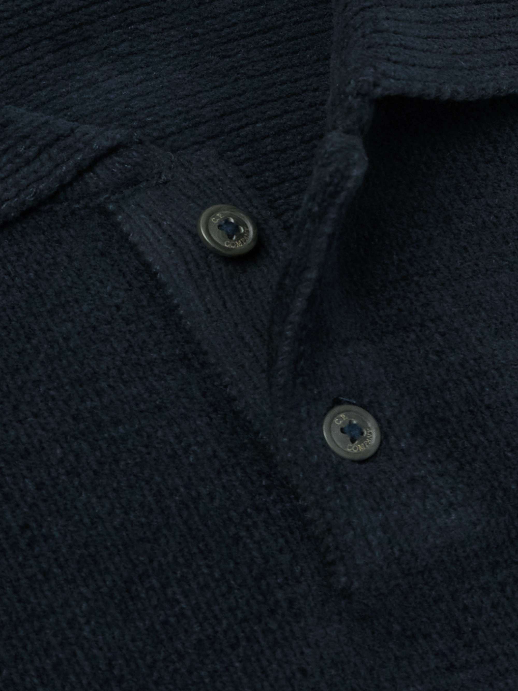 Garment-Dyed Logo-Appliquéd Cotton-Chenille Polo Shirt view