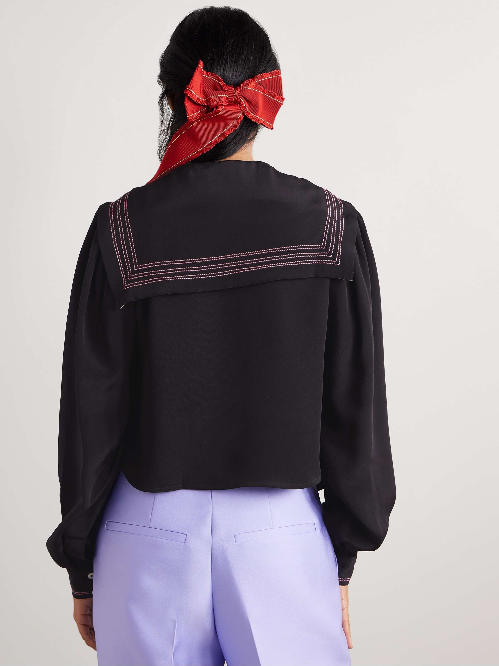 Seafarer tie-neck silk shirt view