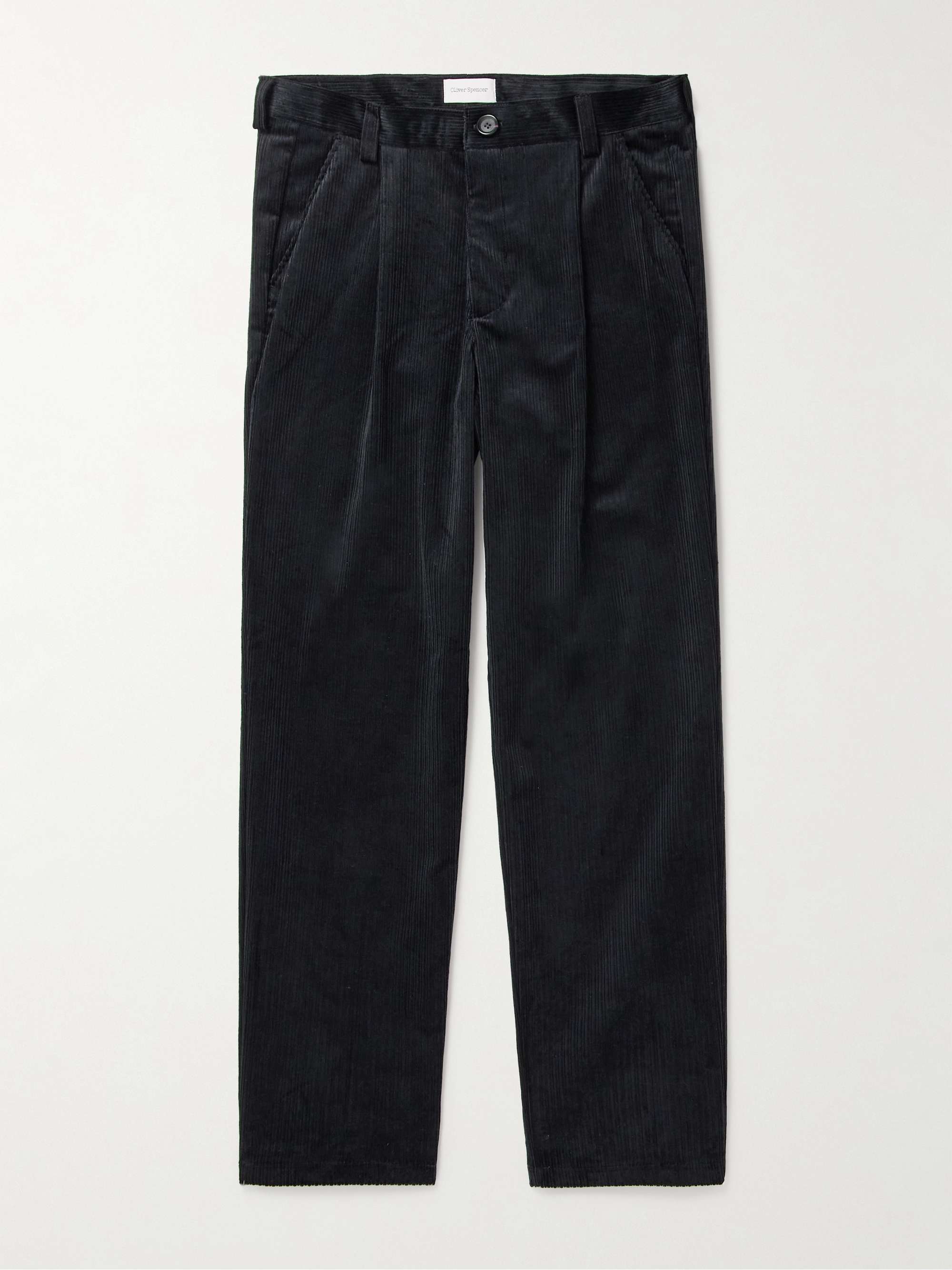 Morton Straight-Leg Pleated Cotton-Corduroy Trousers hero visual