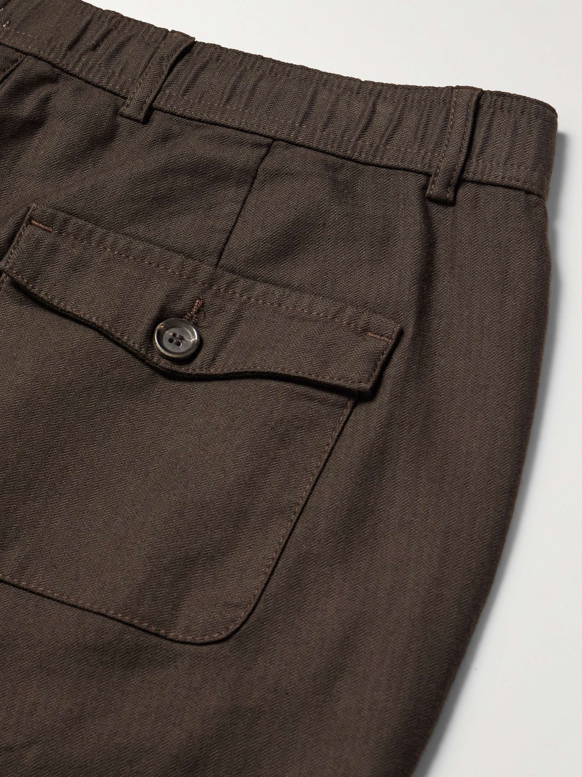 Straight-Leg Herringbone Linen-Blend Suit Trousers view