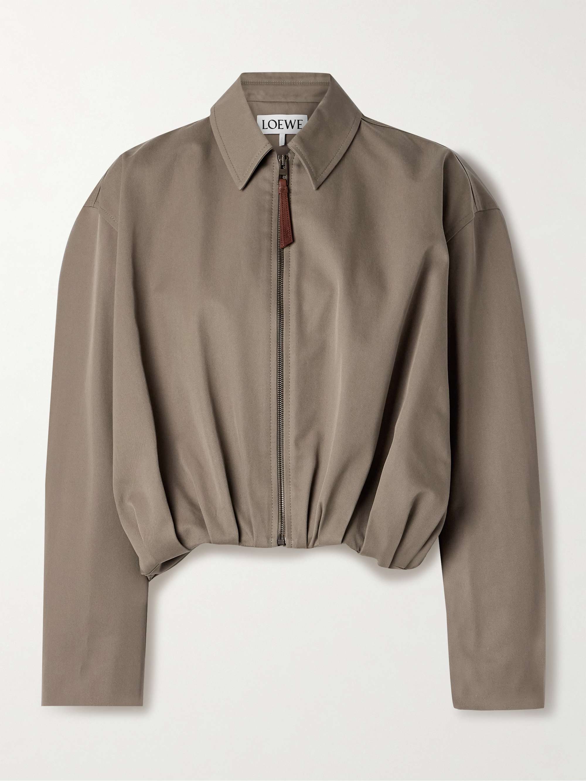 Gathered cotton and silk-blend twill jacket hero visual