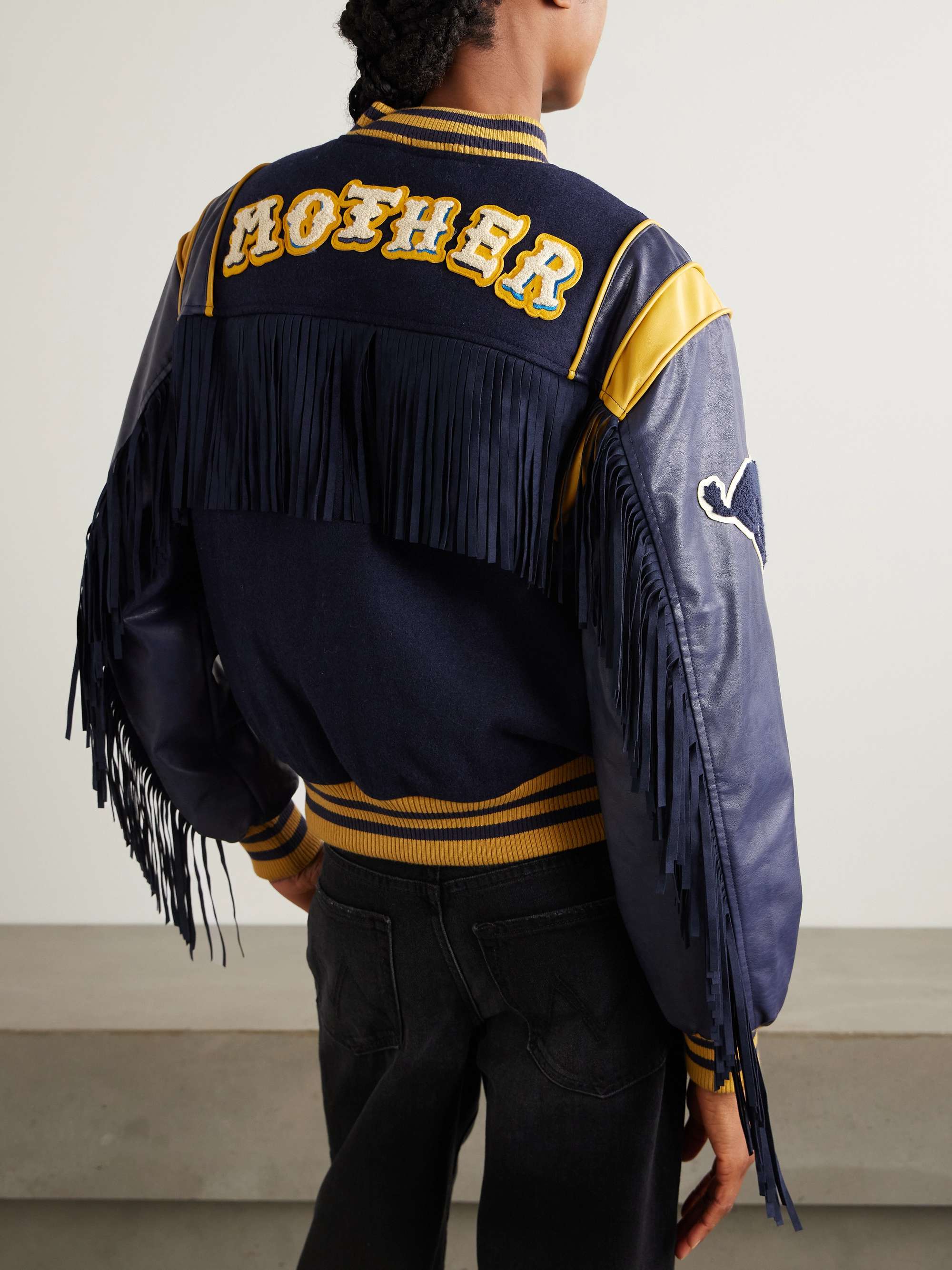 The Fringe Team Spirit appliquéd wool-blend bomber jacket view