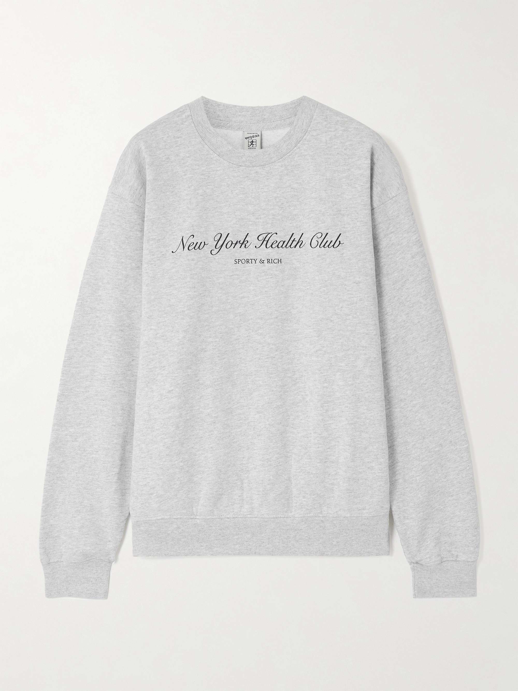 NY Health Club printed cotton-blend jersey sweatshirt hero visual