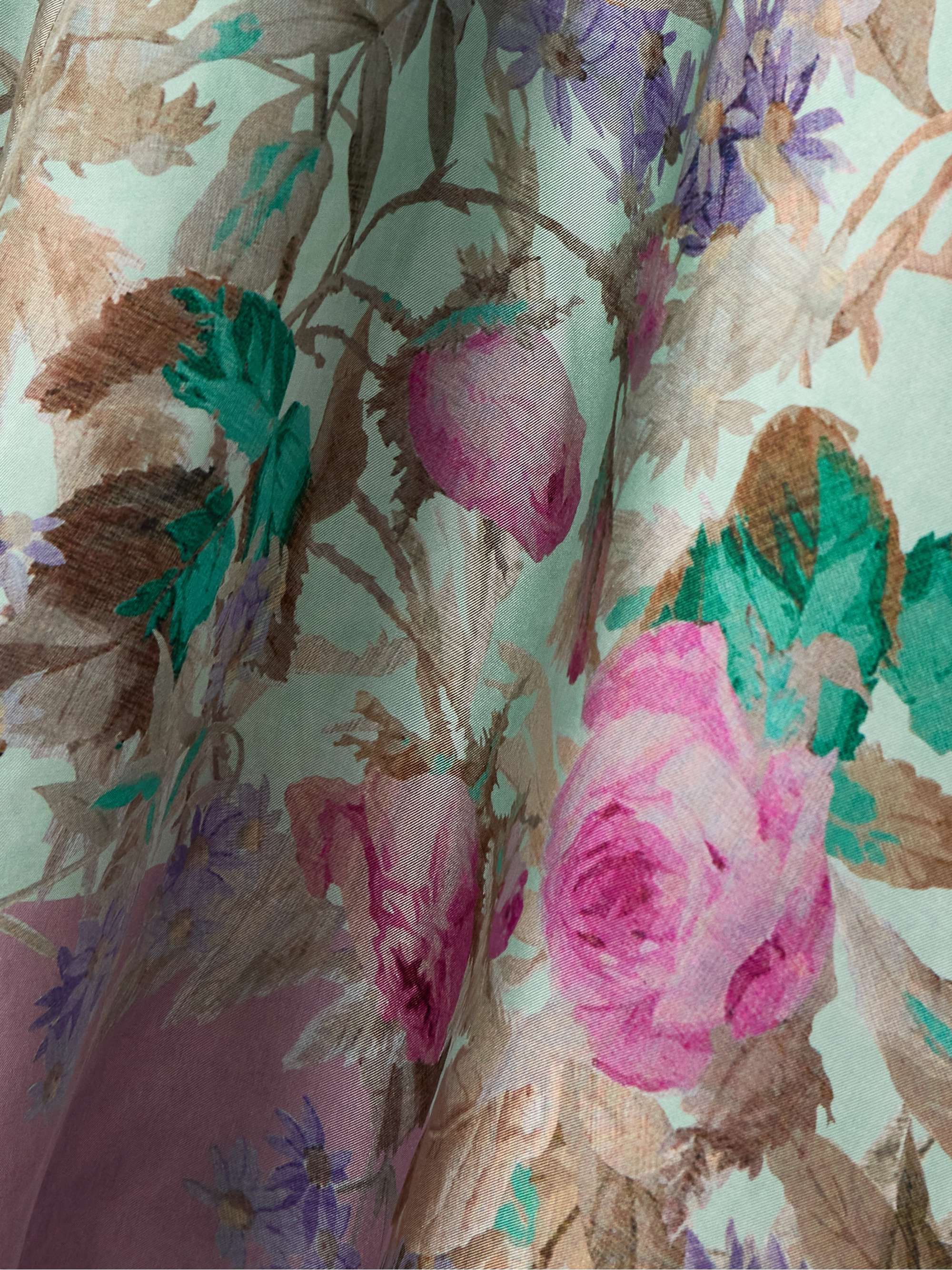 Magnifico floral-print silk-twill maxi dress view