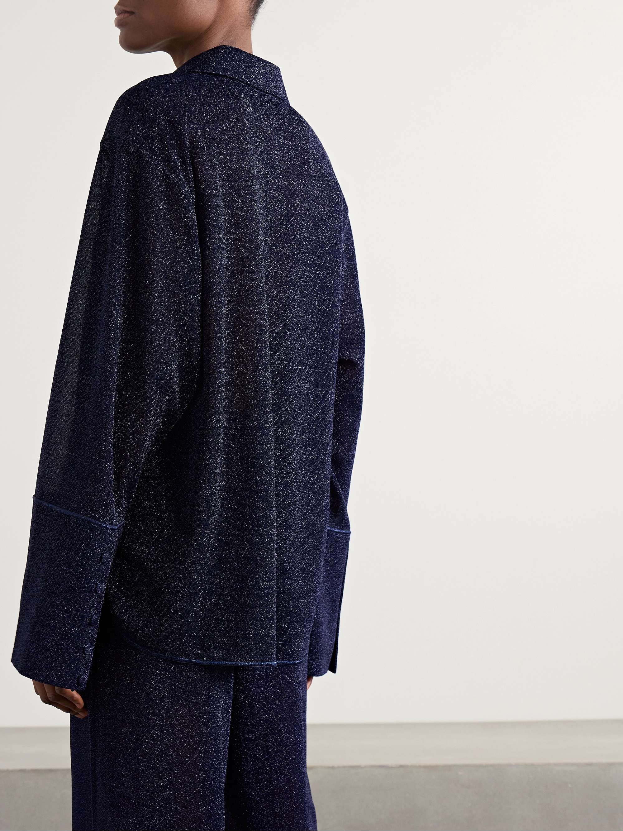 Lumière metallic stretch-knit shirt view