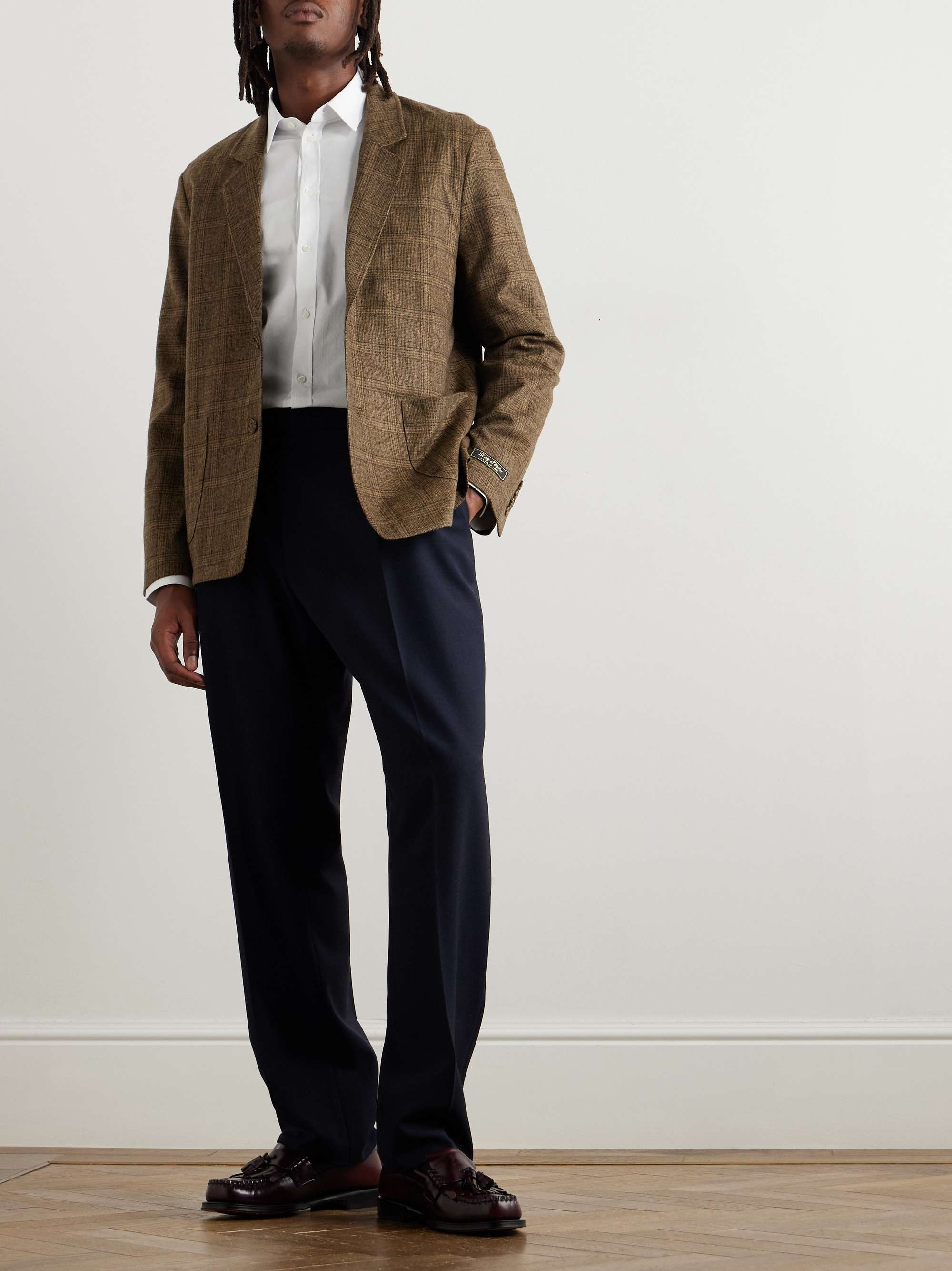 Checked Virgin Wool and Alpaca-Blend Suit Jacket view