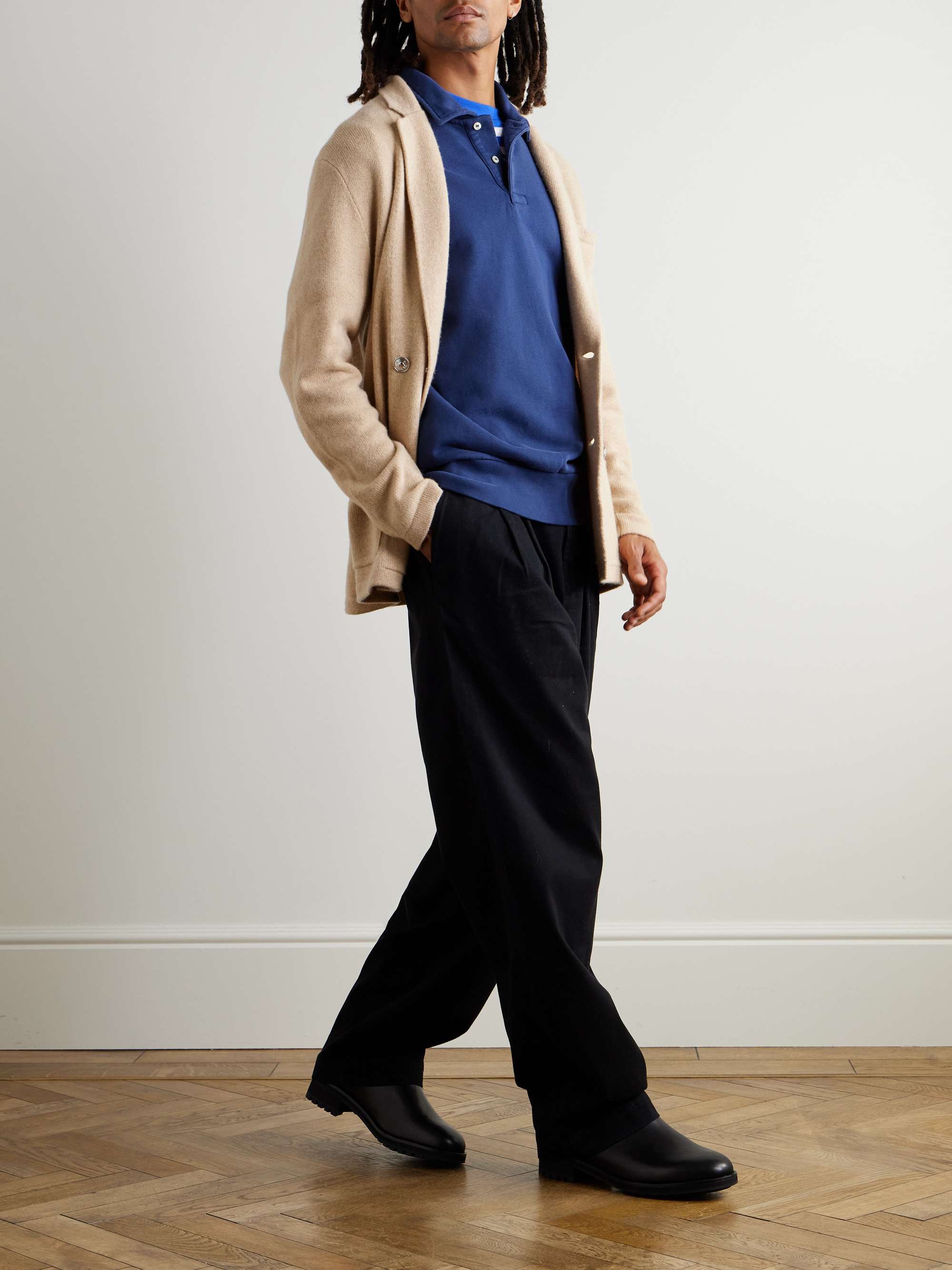 Double-Breasted Cashmere Cardigan view
