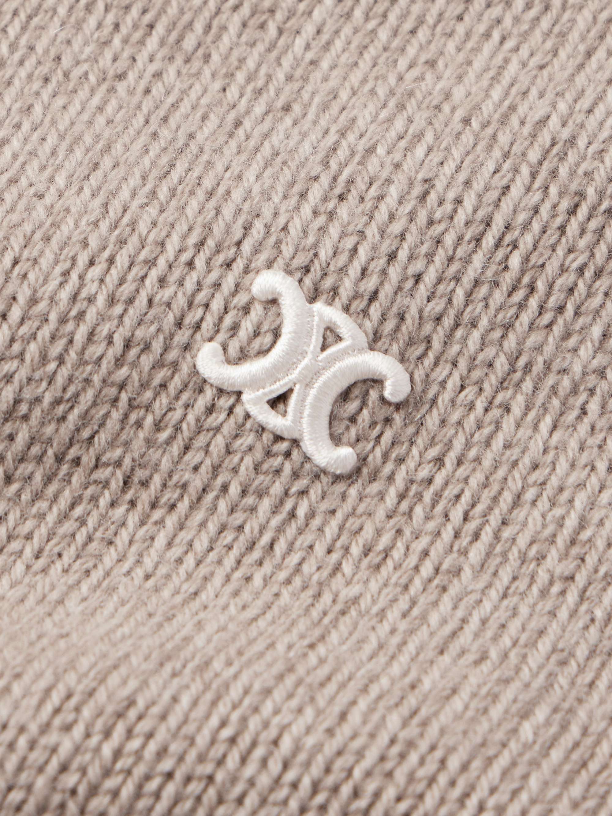 Triomphe Logo-Embroidered Wool and Cashmere-Blend Sweater view