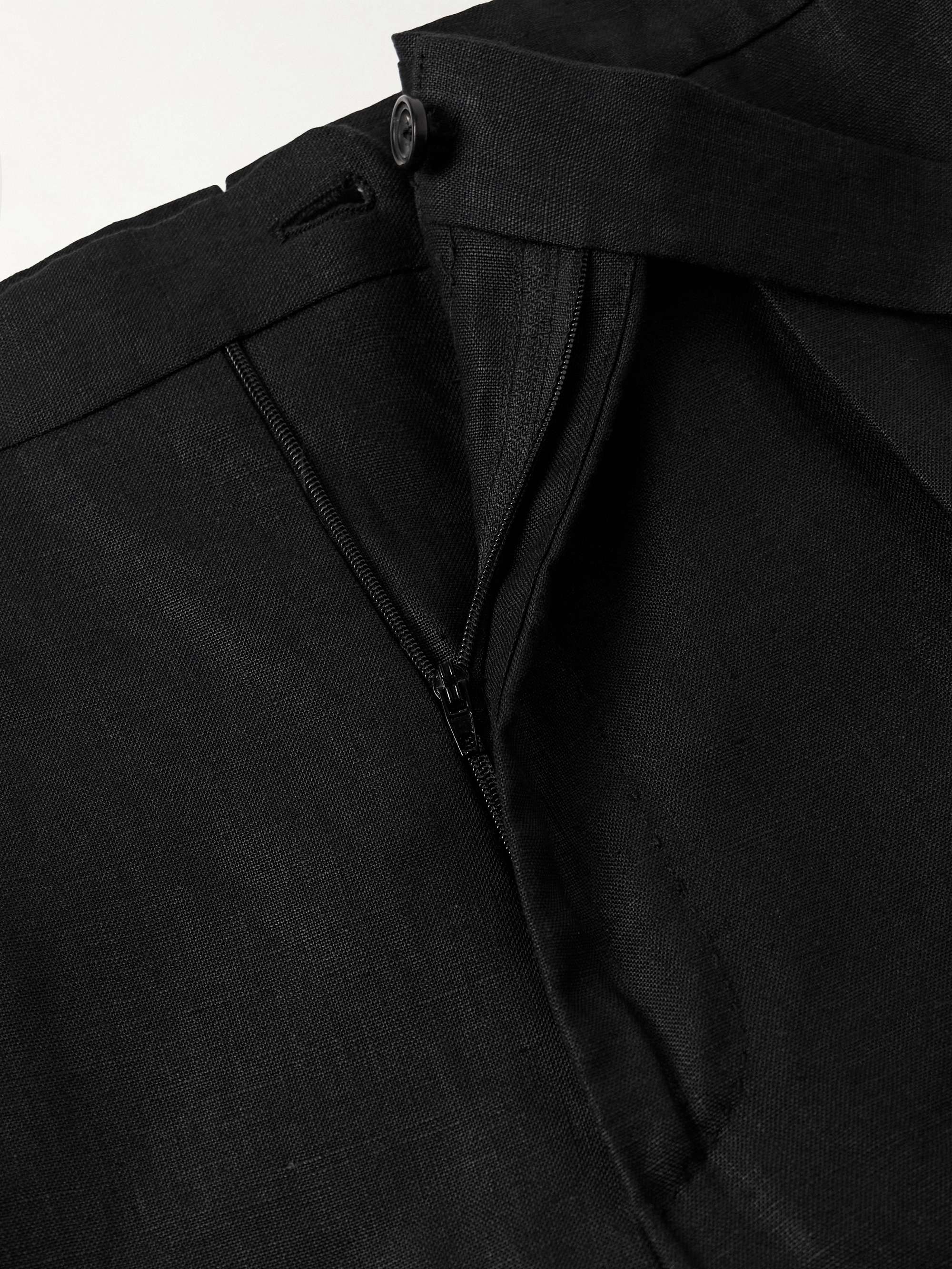 Waverly Slim-Fit Straight-Leg Pleated Linen Suit Trousers view