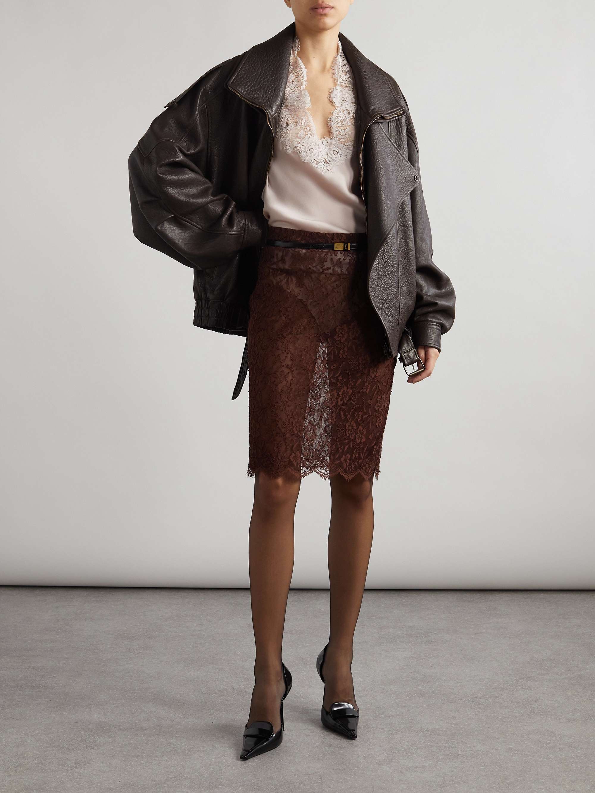 Lace midi skirt view