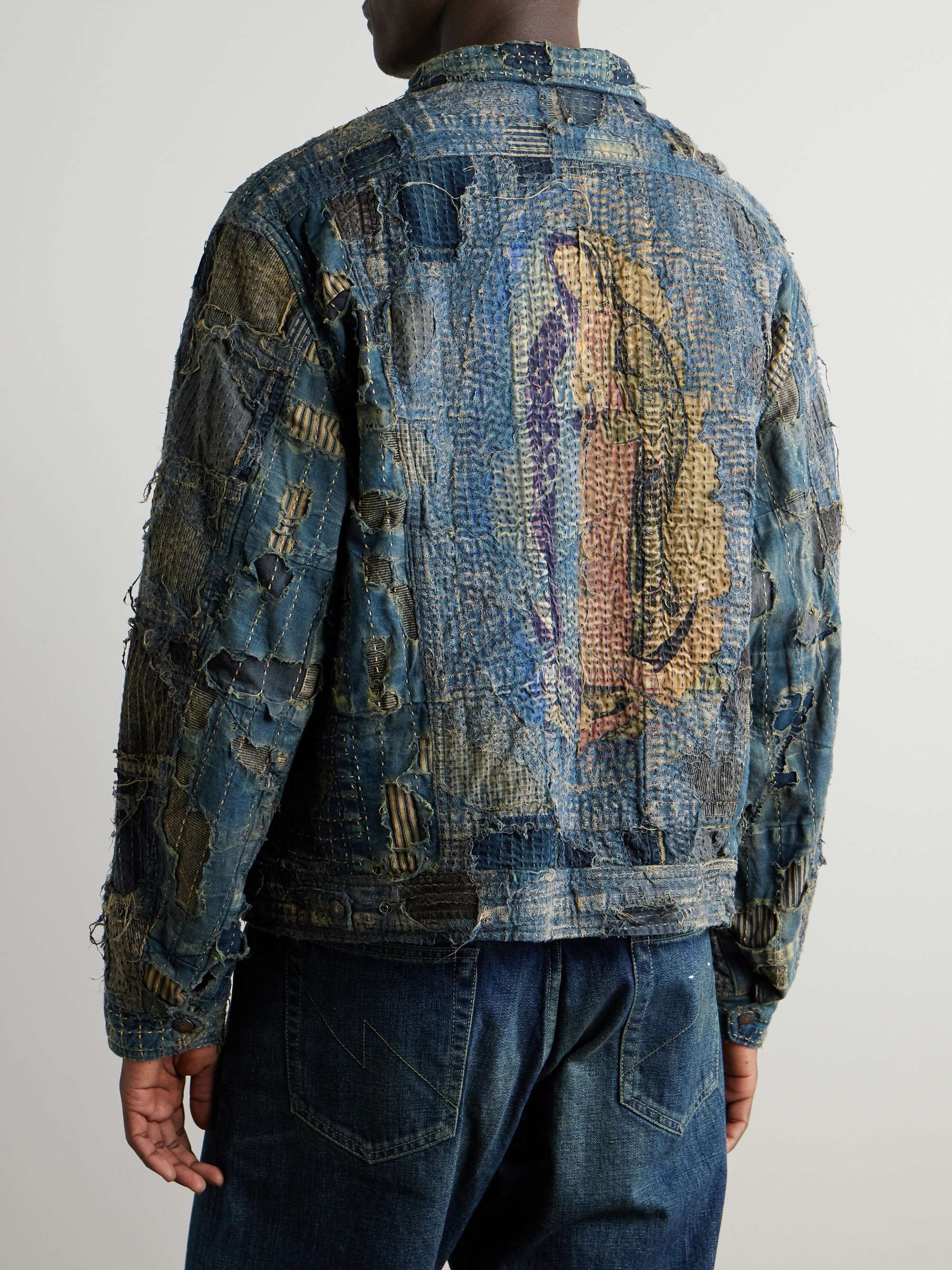 Boro Distressed Patchwork Denim Jacket view