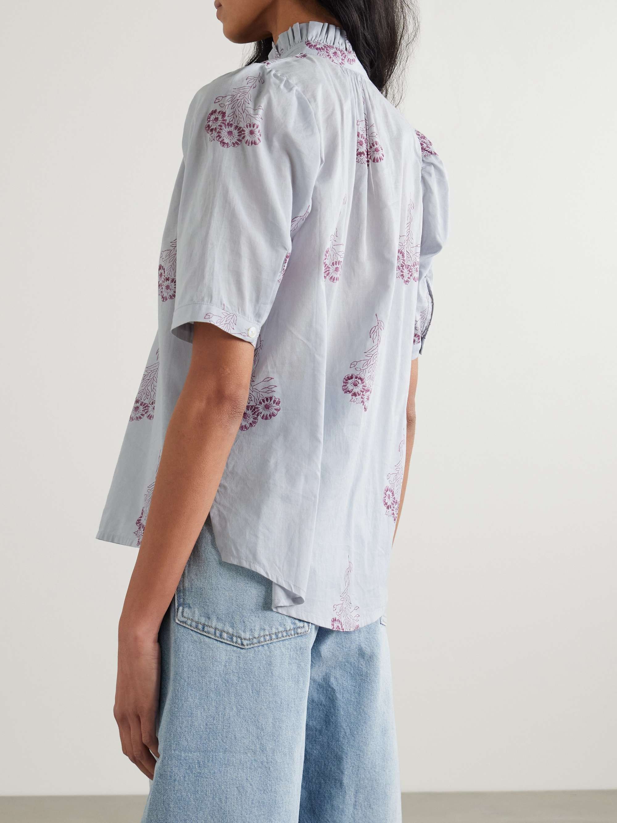 Winn ruffled printed cotton shirt view