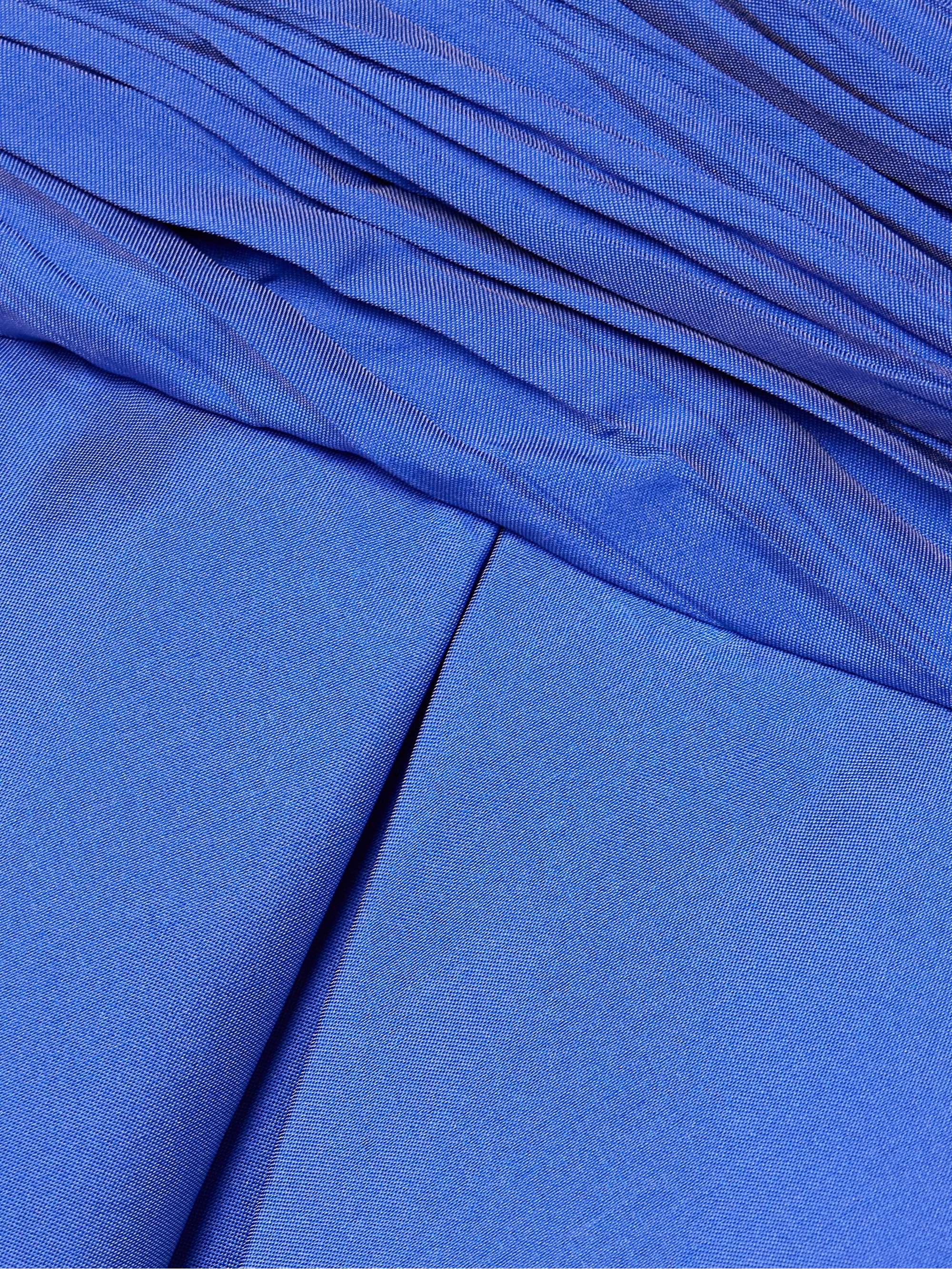 One-shoulder gathered plissé-taffeta gown view