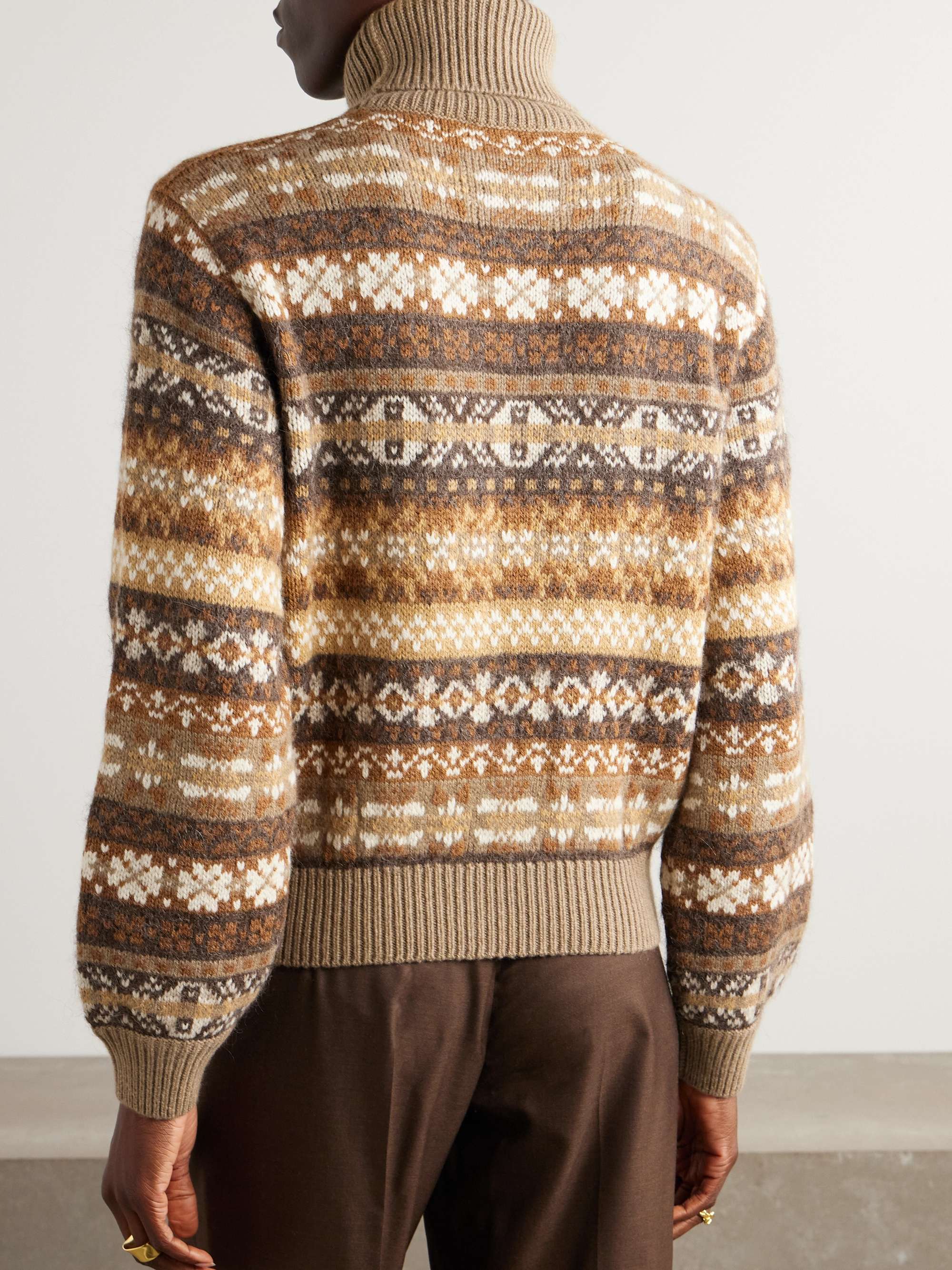 Scopello striped cashmere, alpaca and wool-blend jacquard turtleneck sweater view