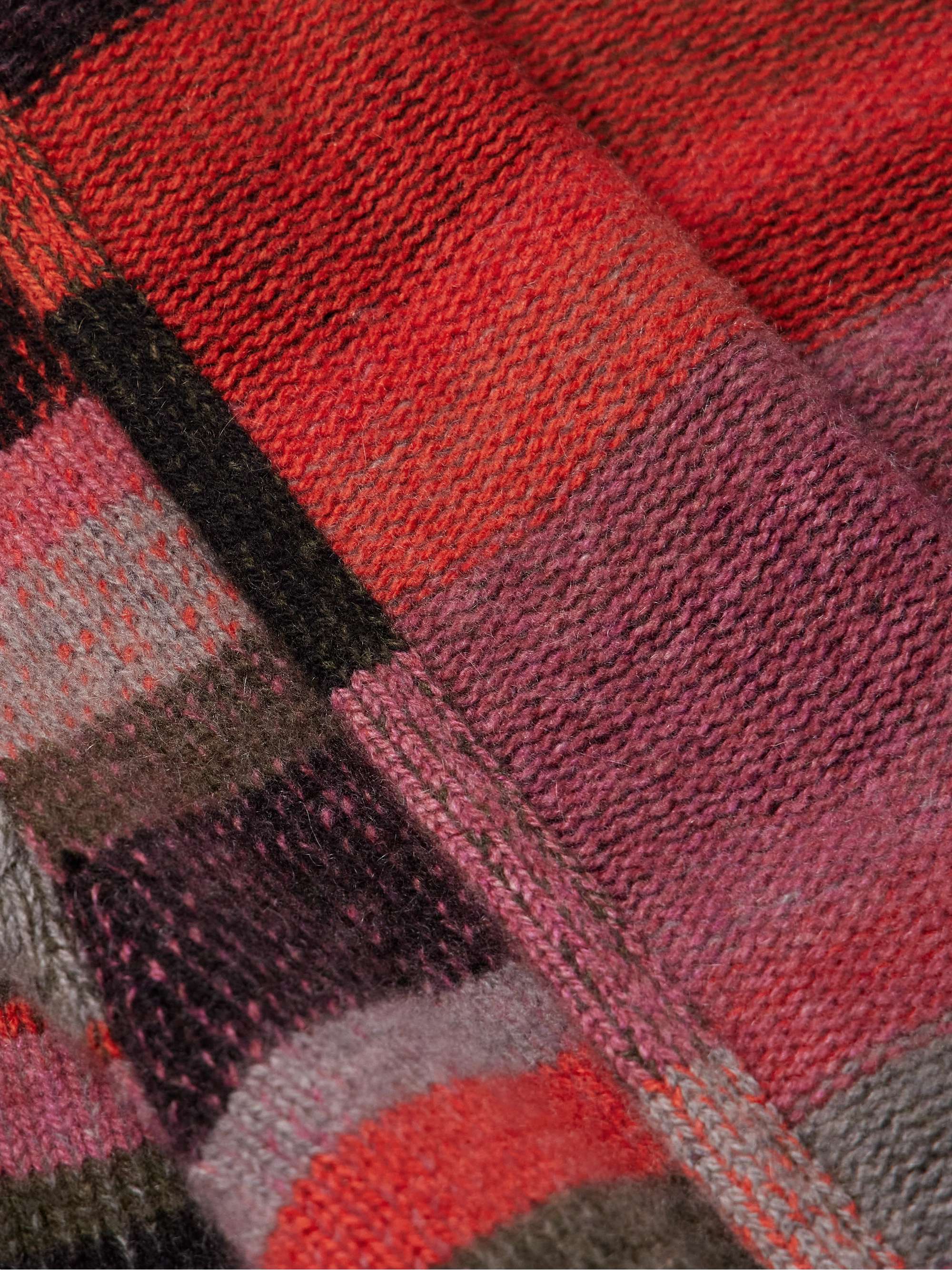 Shawl-Collar Striped Cashmere Cardigan view