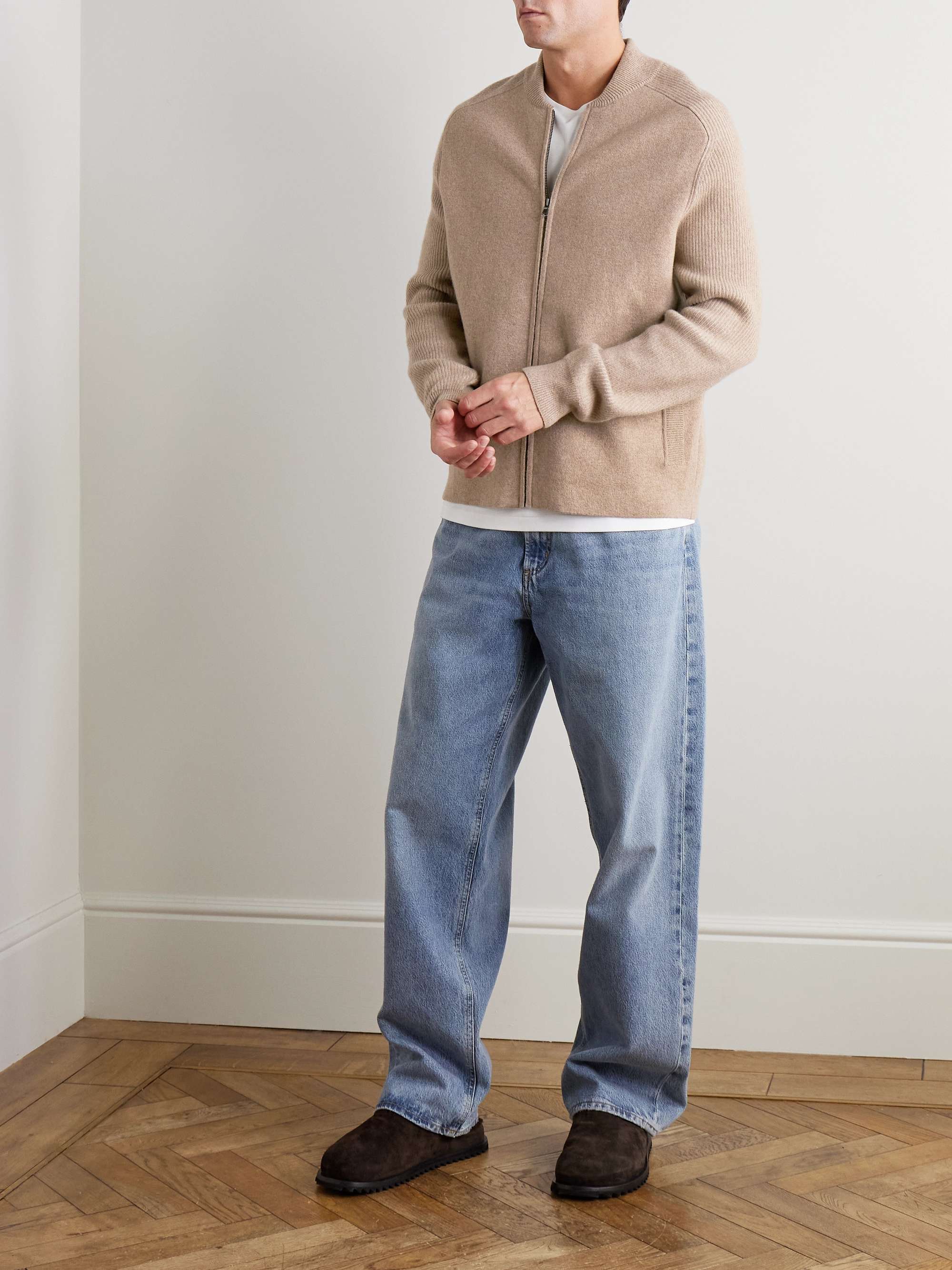 Ribbed Wool Bomber Jacket view