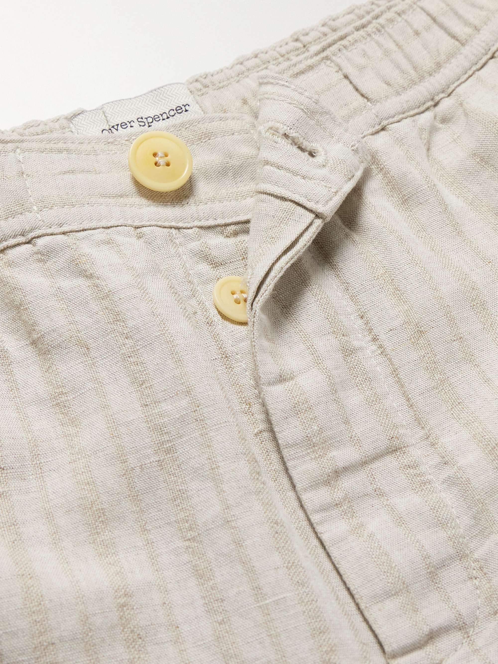 Osborne Straight-Leg Striped Linen and Cotton-Blend Shorts view