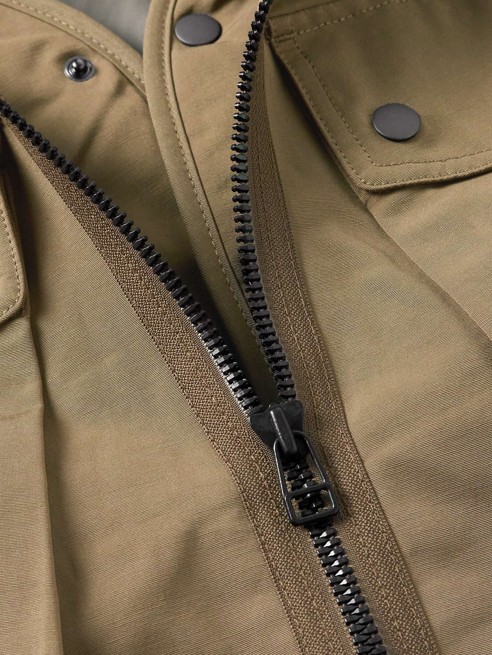 Smock Cotton-Blend Twill Hooded Jacket with Fleece-Trimmed Liner view