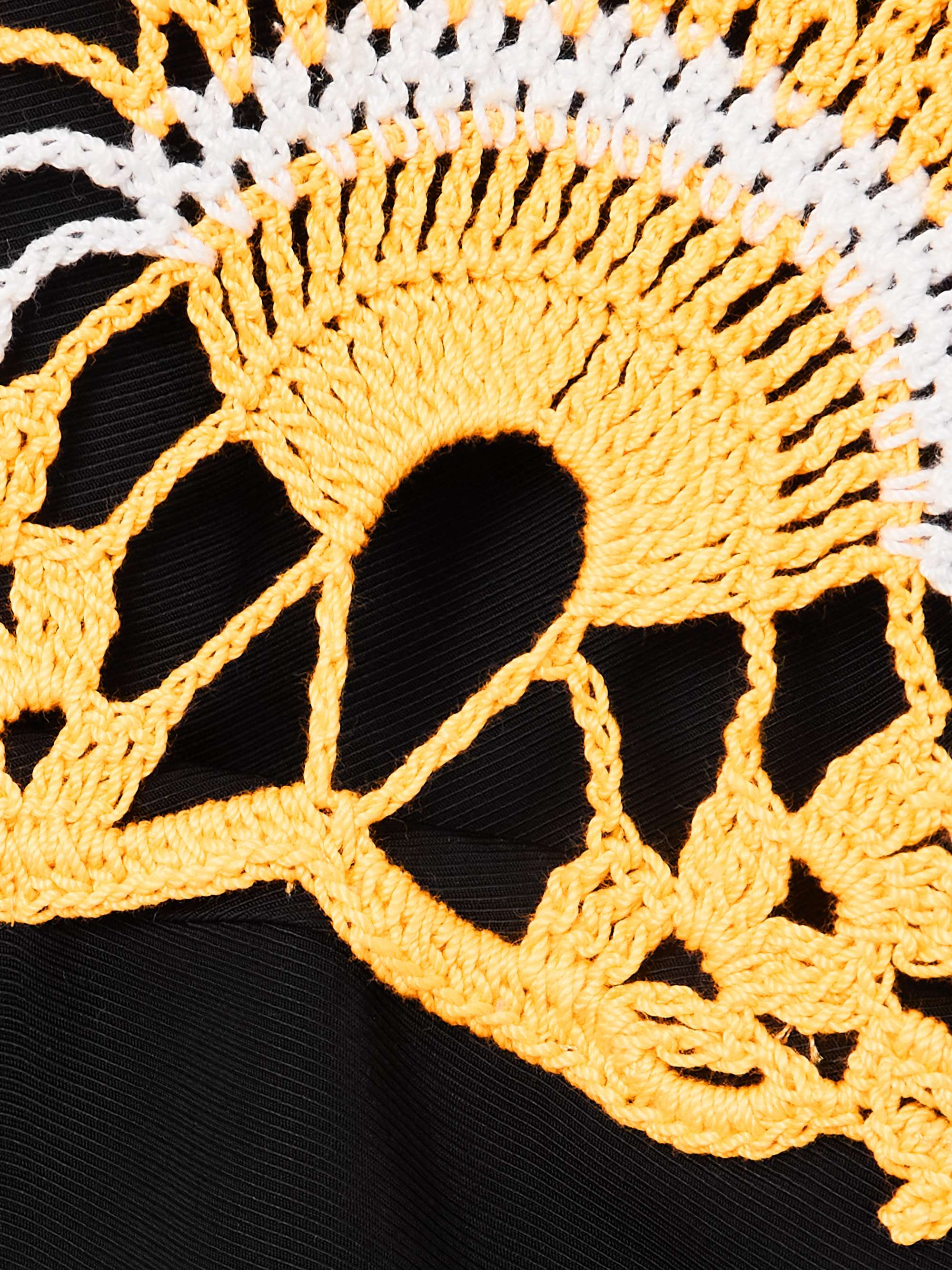 Pavona drill and crocheted cotton top view