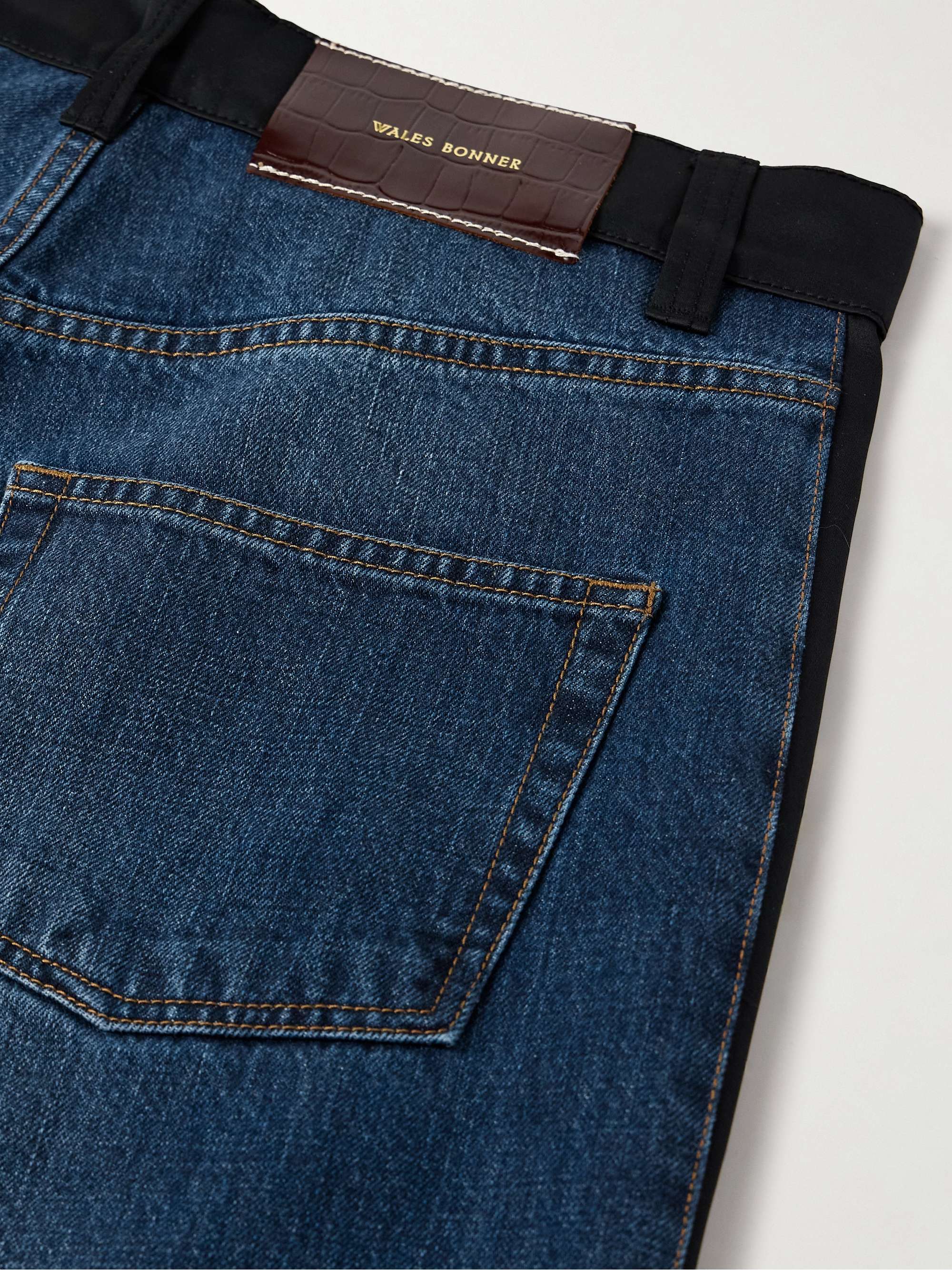 Echo Straight-Leg Satin-Trimmed Jeans view