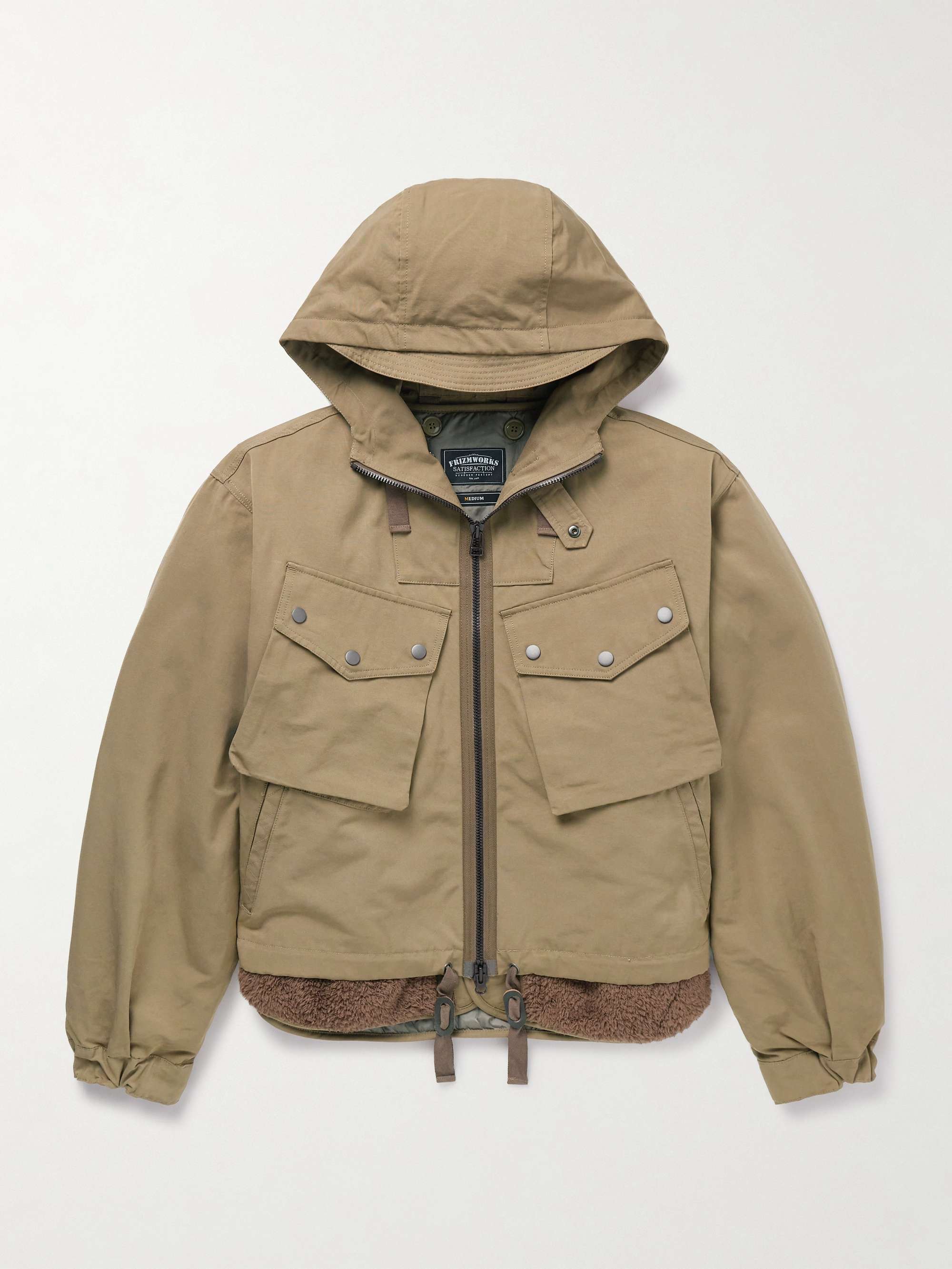 Smock Cotton-Blend Twill Hooded Jacket with Fleece-Trimmed Liner hero visual